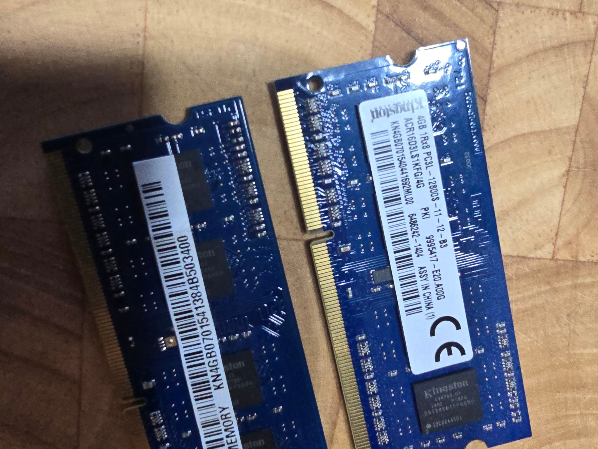 Kingston 4GB x 2 1600MHz PC3-12800 1.35V SODIMM DDR3L Memory 2-4gb sticks=8gb
