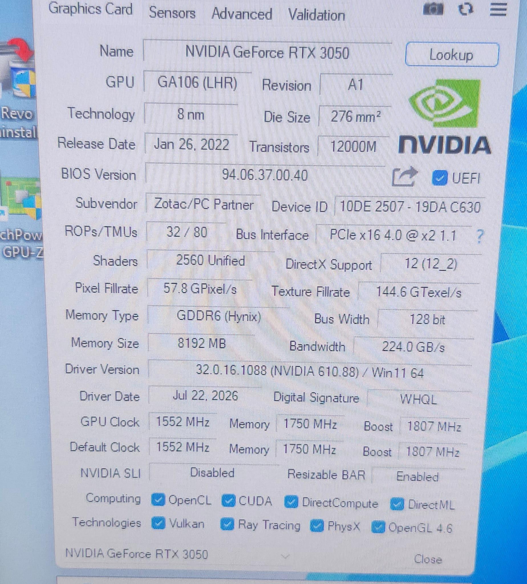 ZOTAC GAMING Twin Edge OC GeForce RTX 3050 8GB