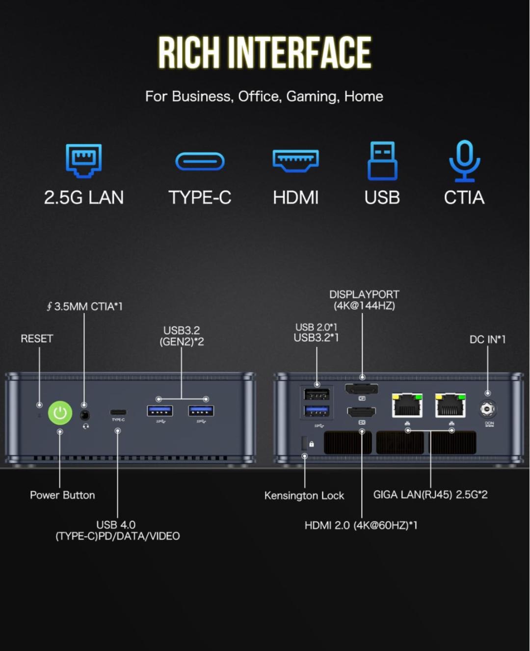 Ryzen 7 7840HS + 16GB DDR5 + 512GB NVME Dual NIC LAN 2.5Gbps GMKtek K6 NucBox Mini PC