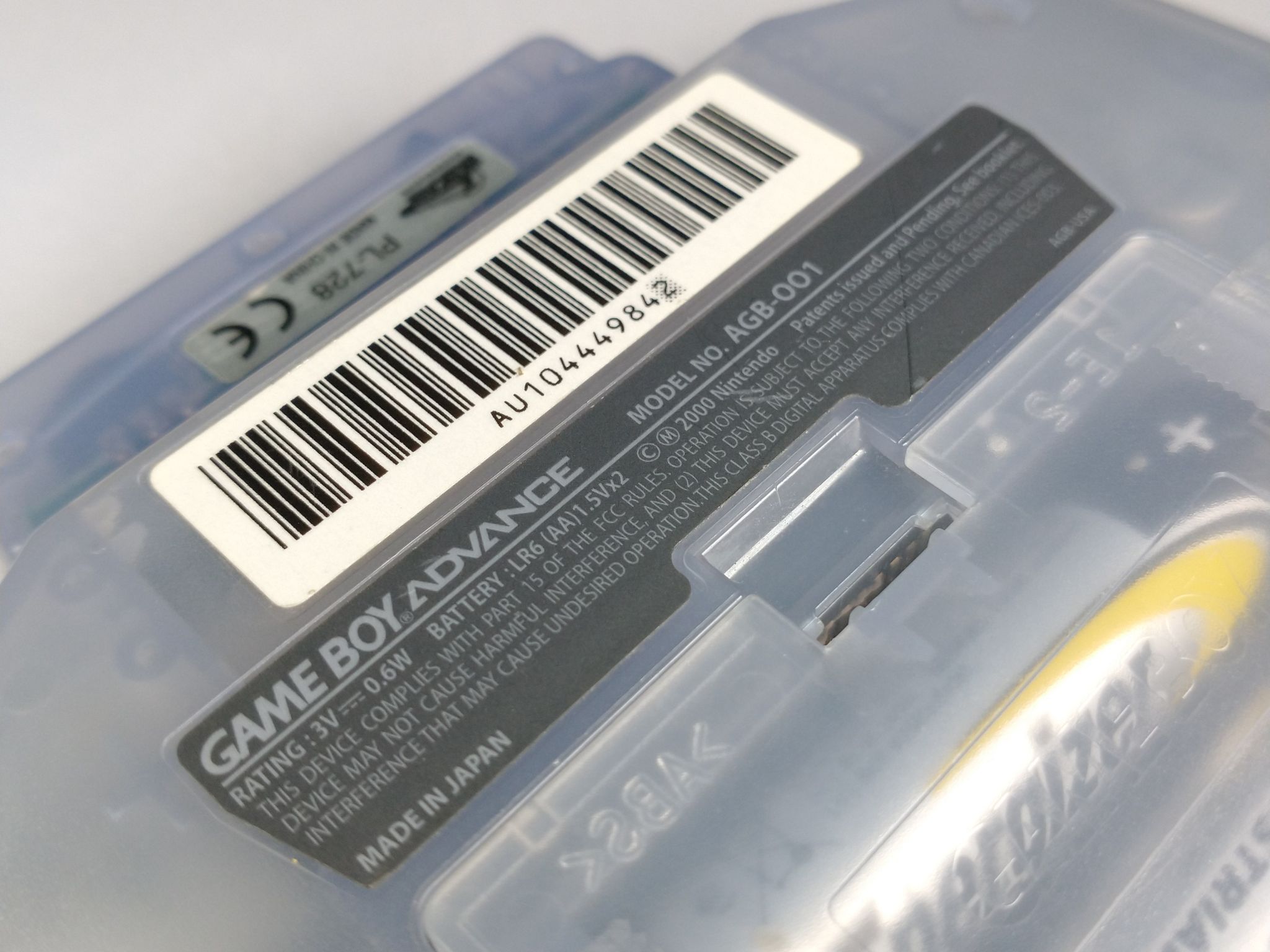Gameboy Advance Clear Light Blue with Pelican Light Shield Super Mario & Red October