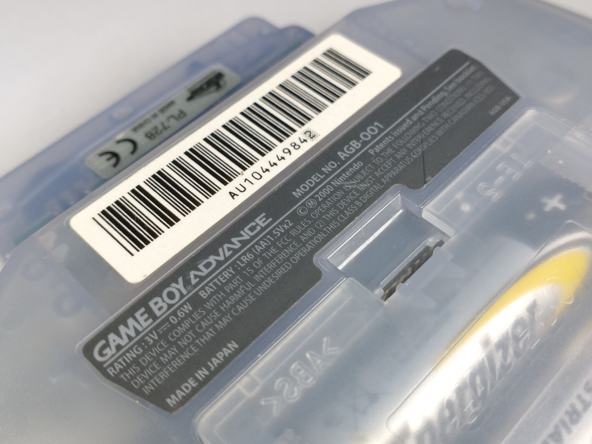 Gameboy Advance Clear Light Blue with Pelican Light Shield Super Mario & Red October