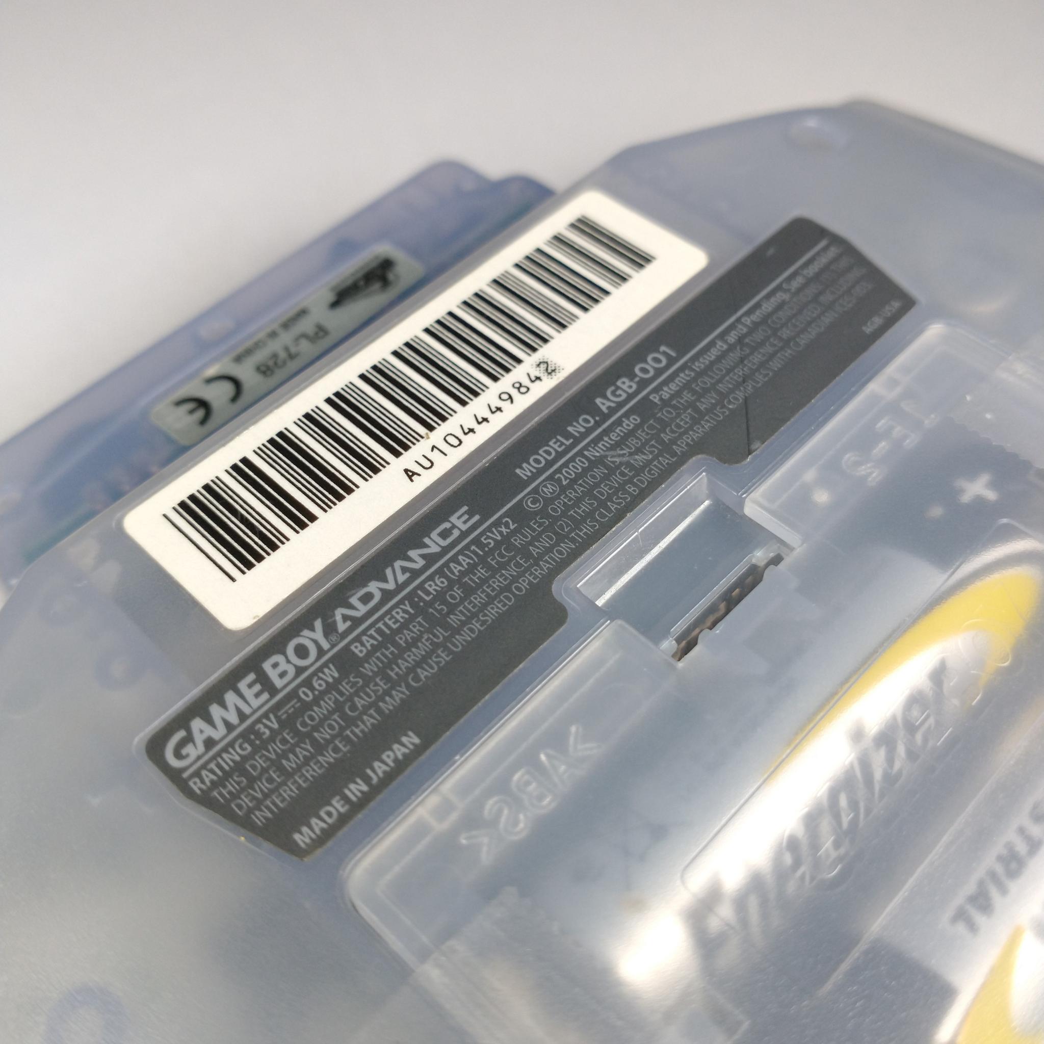 Gameboy Advance Clear Light Blue with Pelican Light Shield Super Mario & Red October