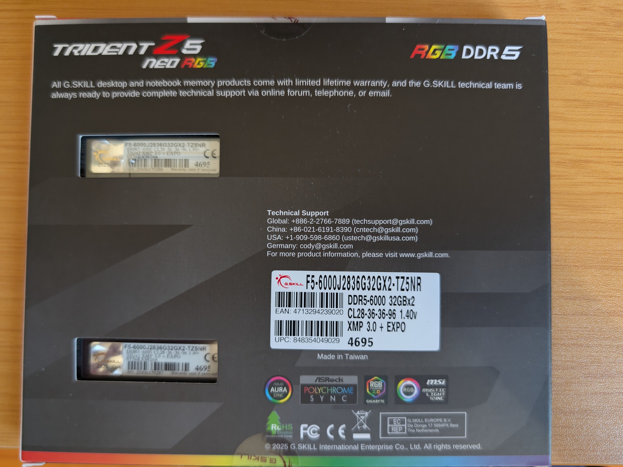 [BNIB] G.SKILL Trident Z5 Neo RGB 64GB (2x32GB) DDR5 6000 CL28 - AMD EXPO