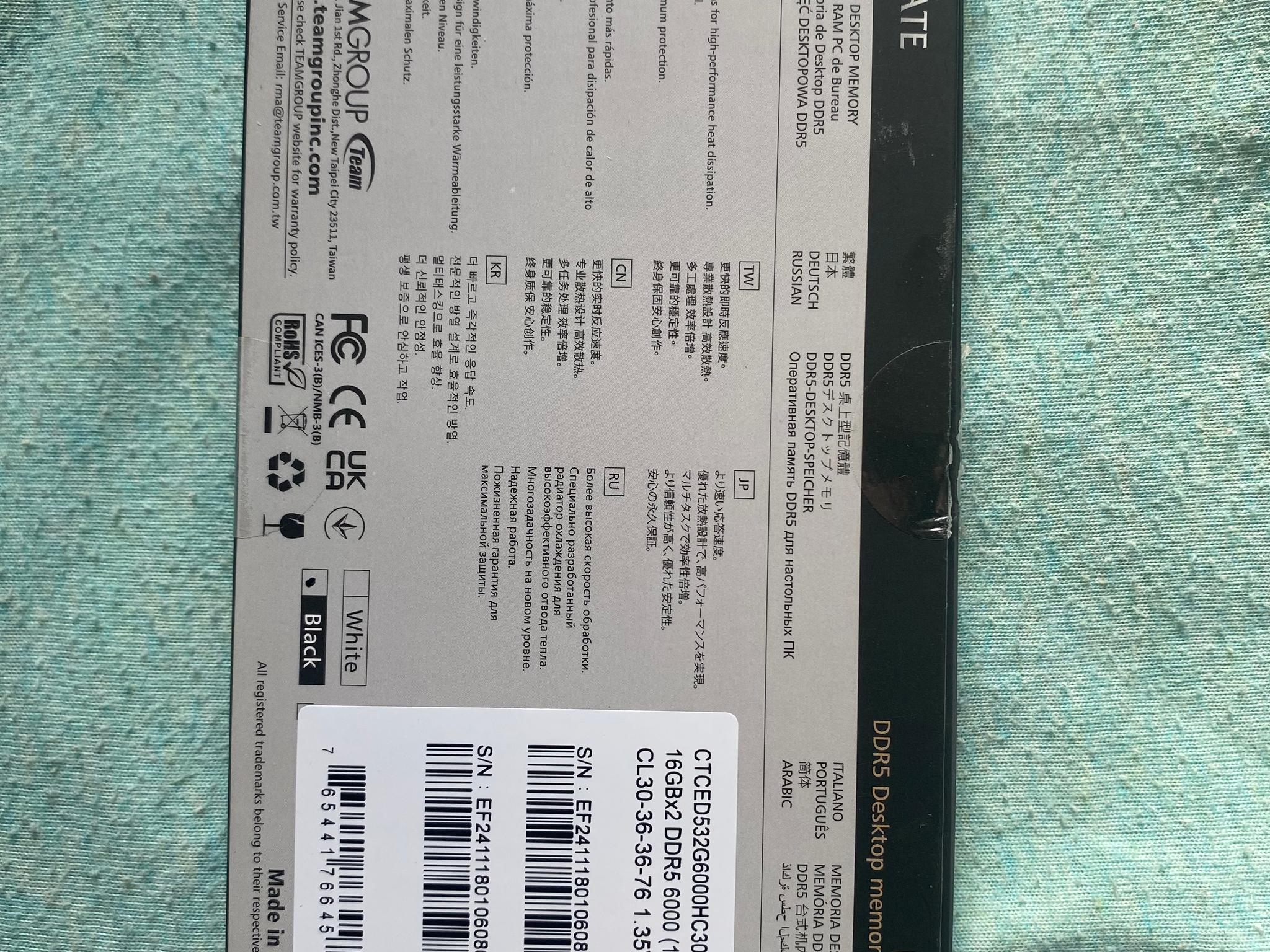 32GB (2x16GB) DDR5 6000 CL30 T-Create RAM Kit