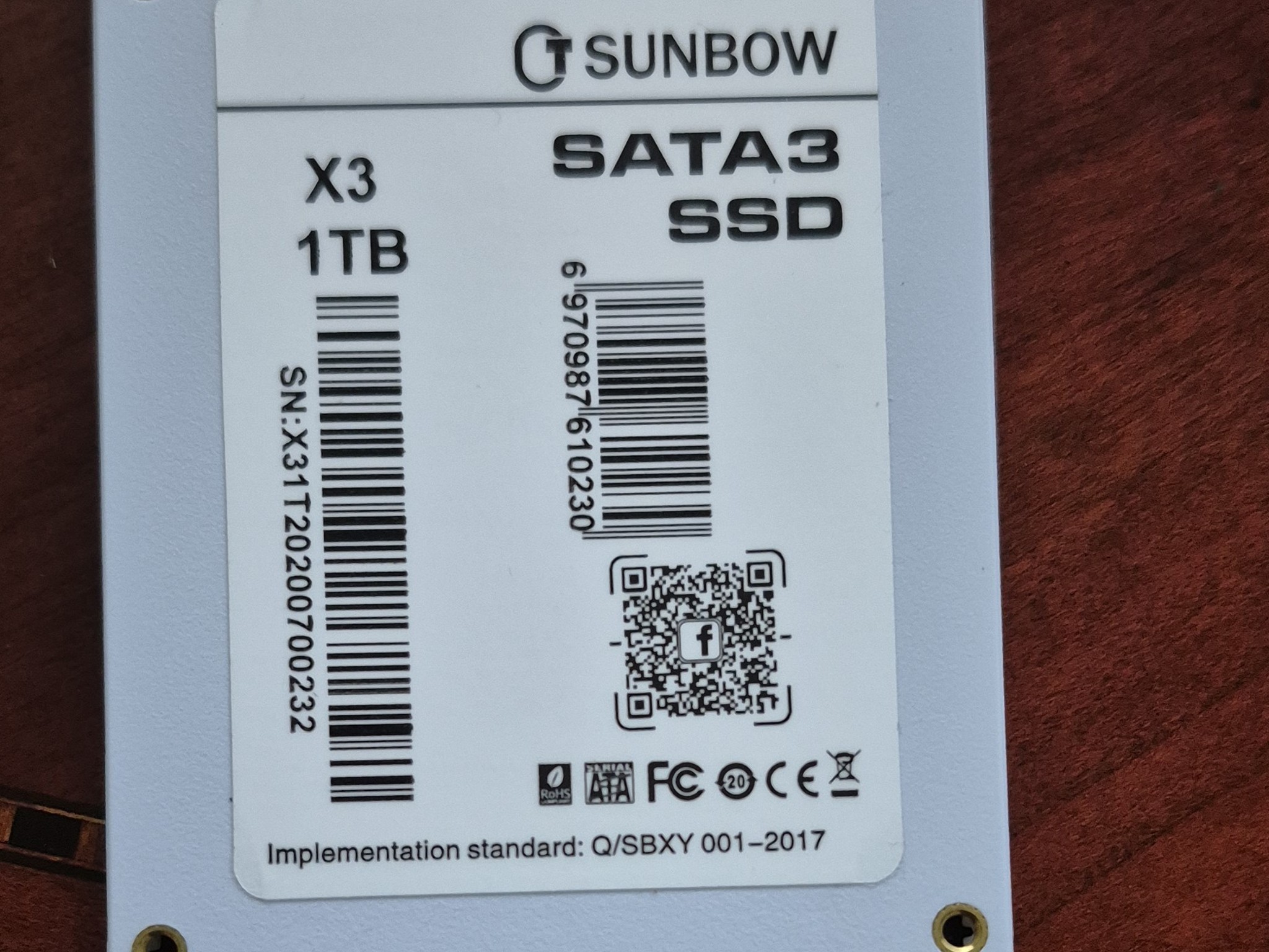 1TB Sunbow SSD 3d NAND 1024m Cache Performance Boost SATA III