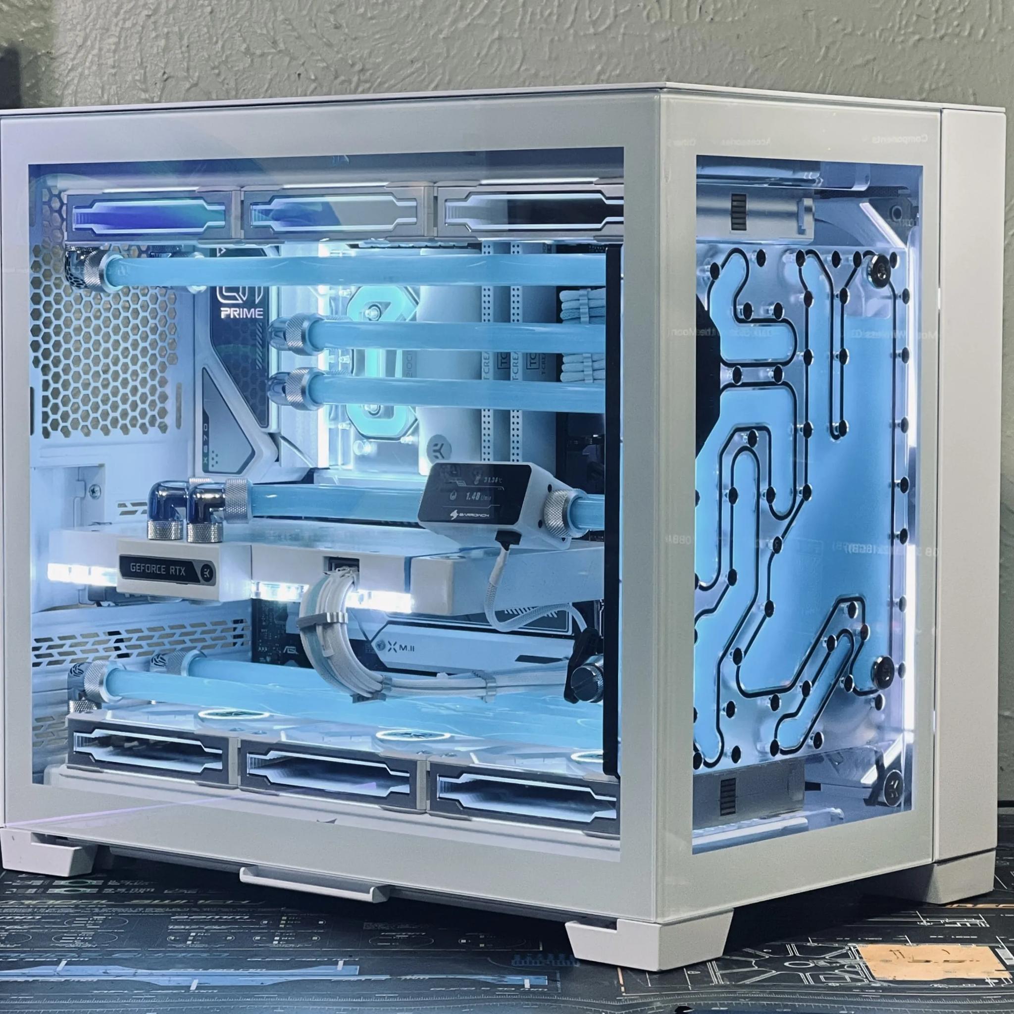Custom Watercooled Gaming PC - 7800X3D, RTX 4080, 32GB DDR5, EKWB custom loop cooling