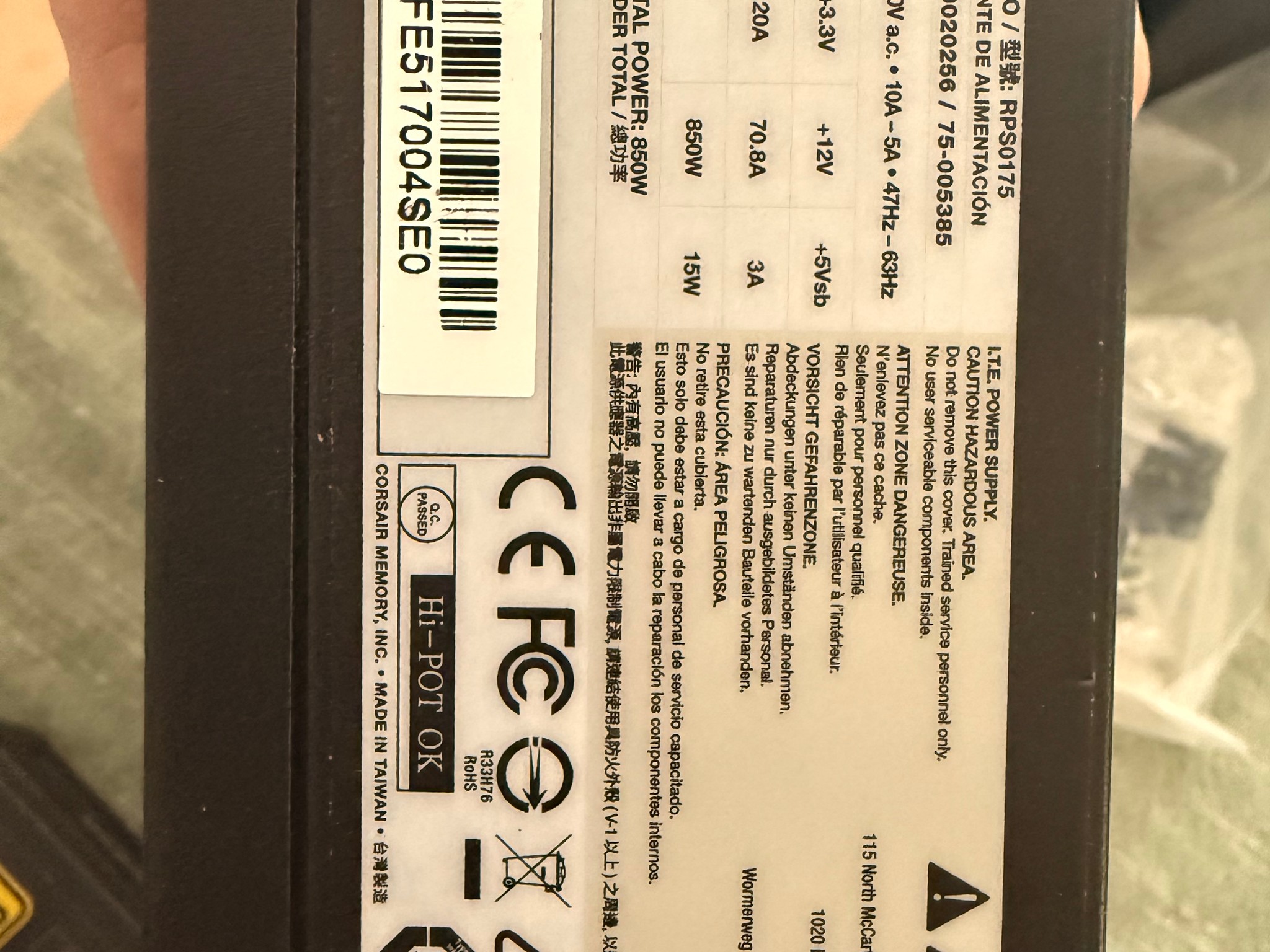 Corsair SF850L