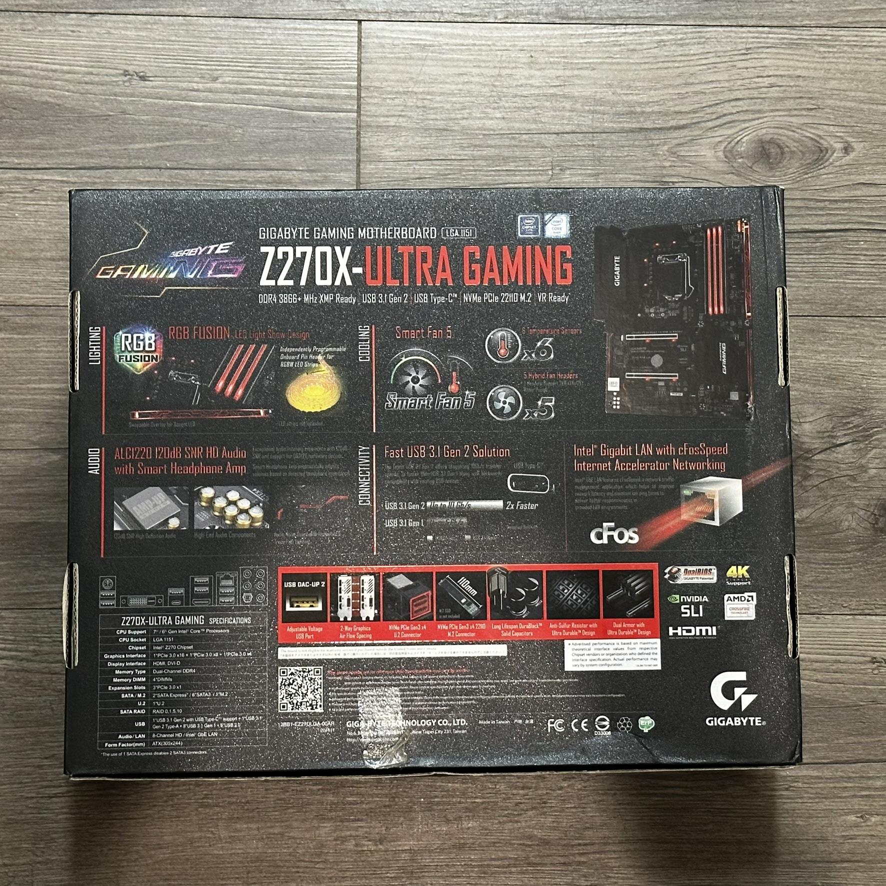 Gigabyte GA-Z270X Ultra Gaming Motherboard - LGA 1151, DDR4, USB 3.1, RGB Fusion