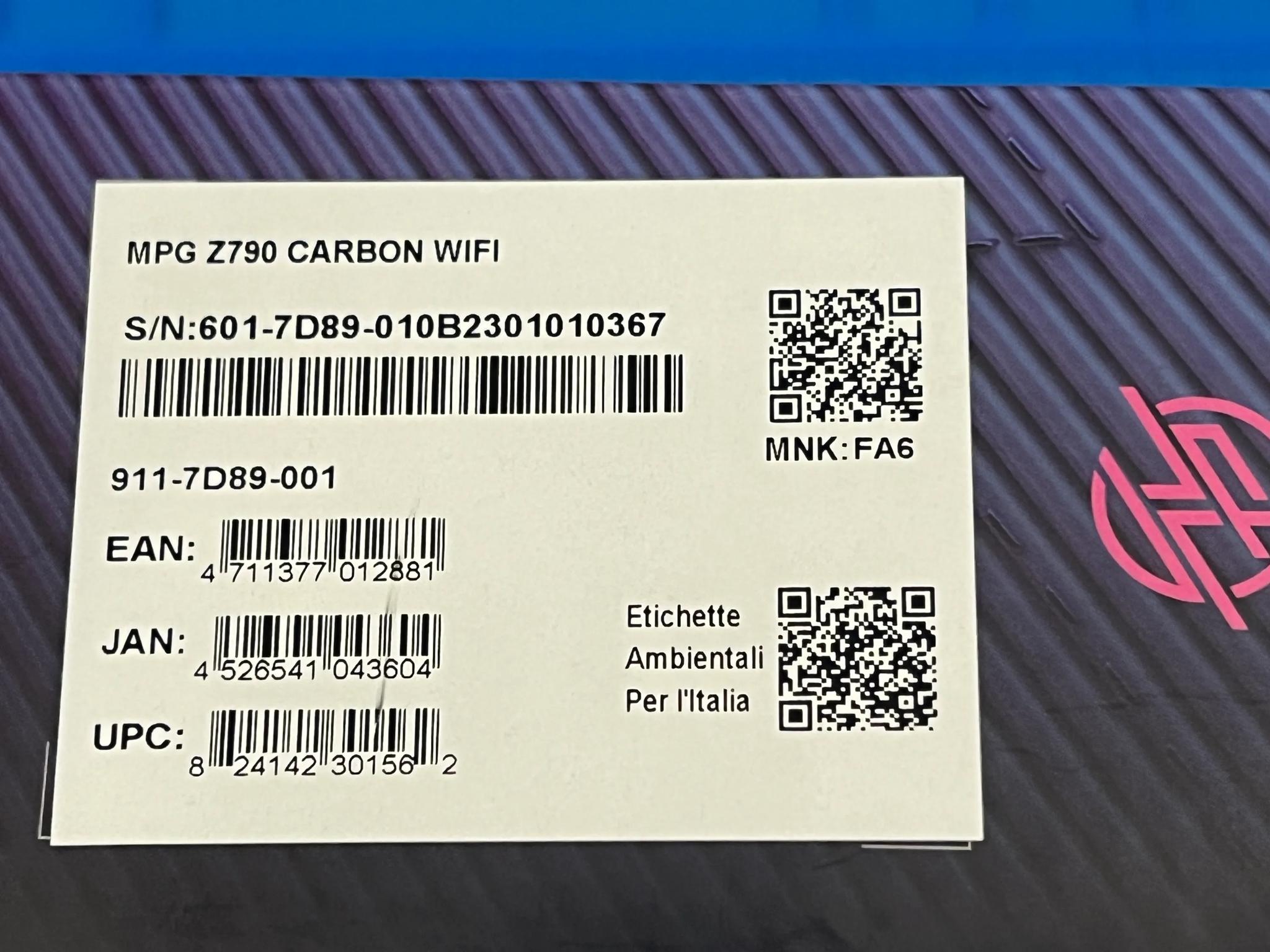 INTEL CORE I9-13900K W/ MSI MPG Z790 CARBON WIFI and INTEL CONTACT FRAME