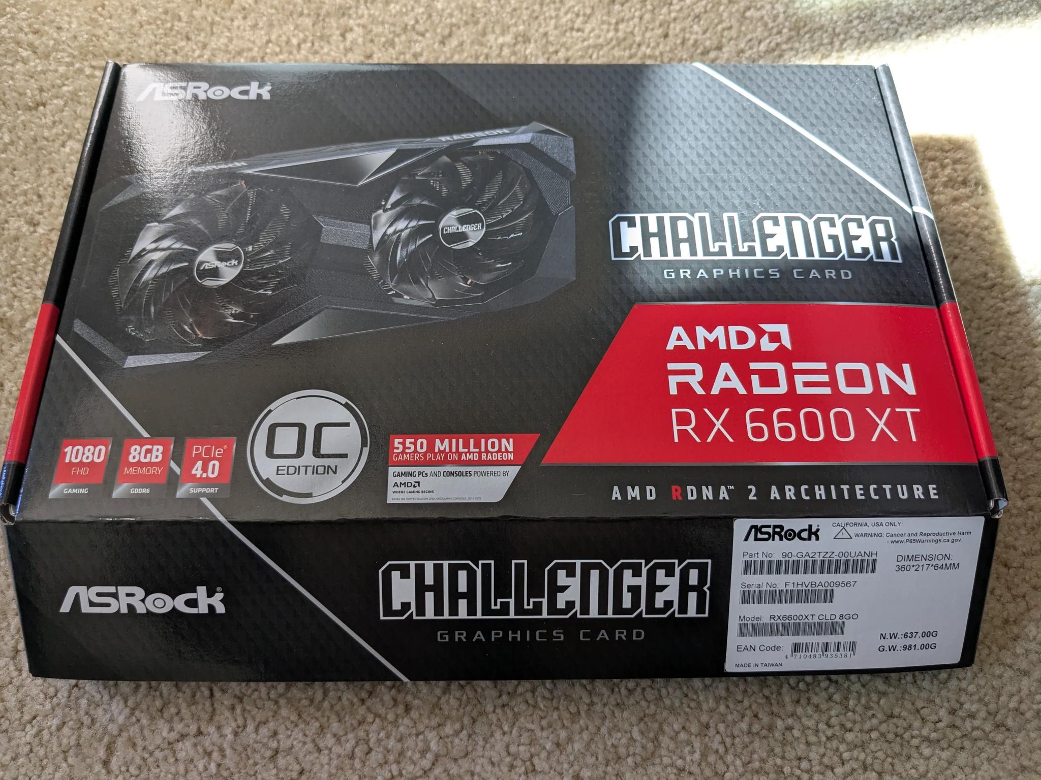 ASRock RX 6600 XT Challenger OC Edition with Box