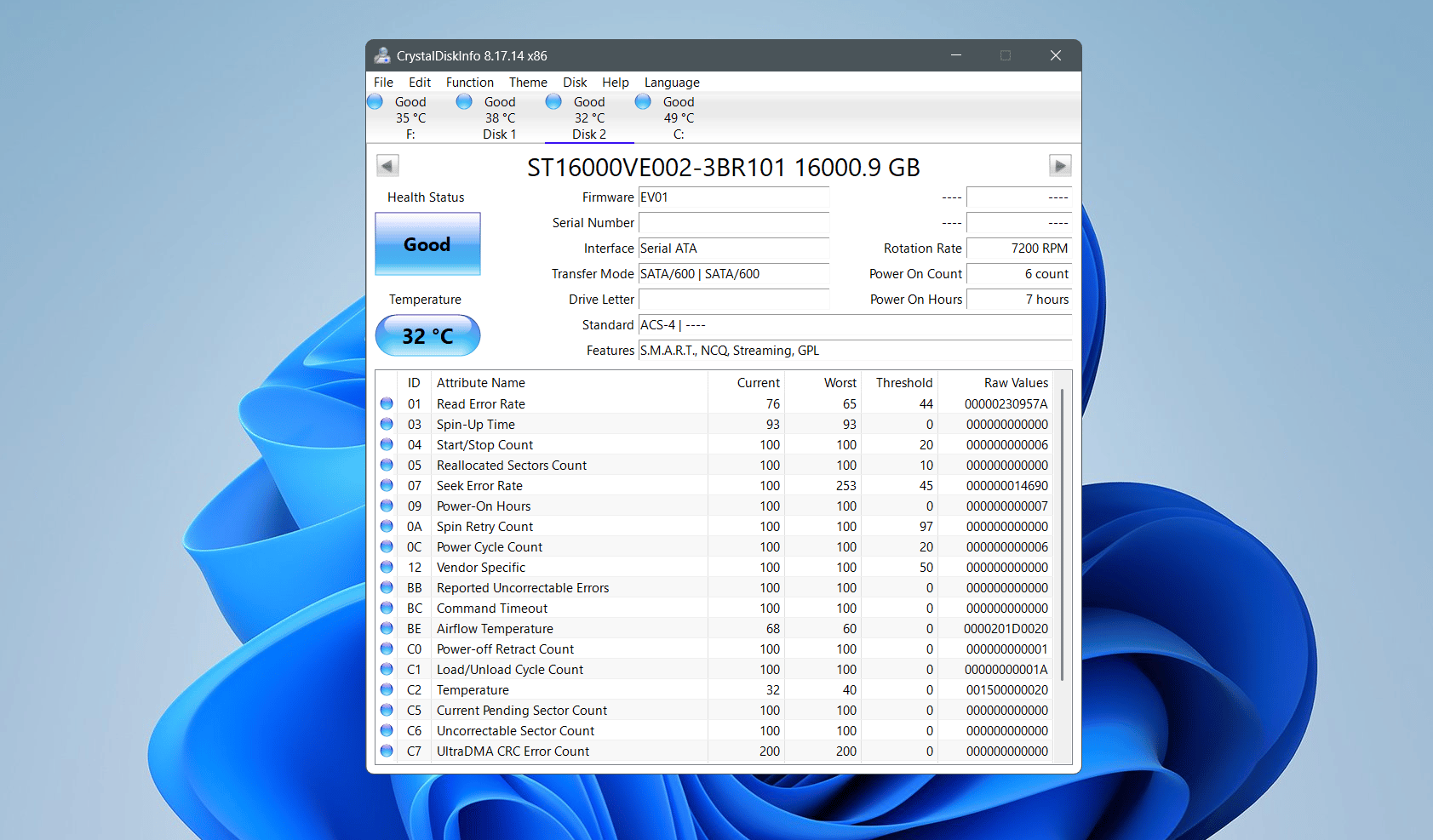 Seagate Skyhawk AI Video 16TB 3.5" SATA Hard Drive (ST16000VE002)