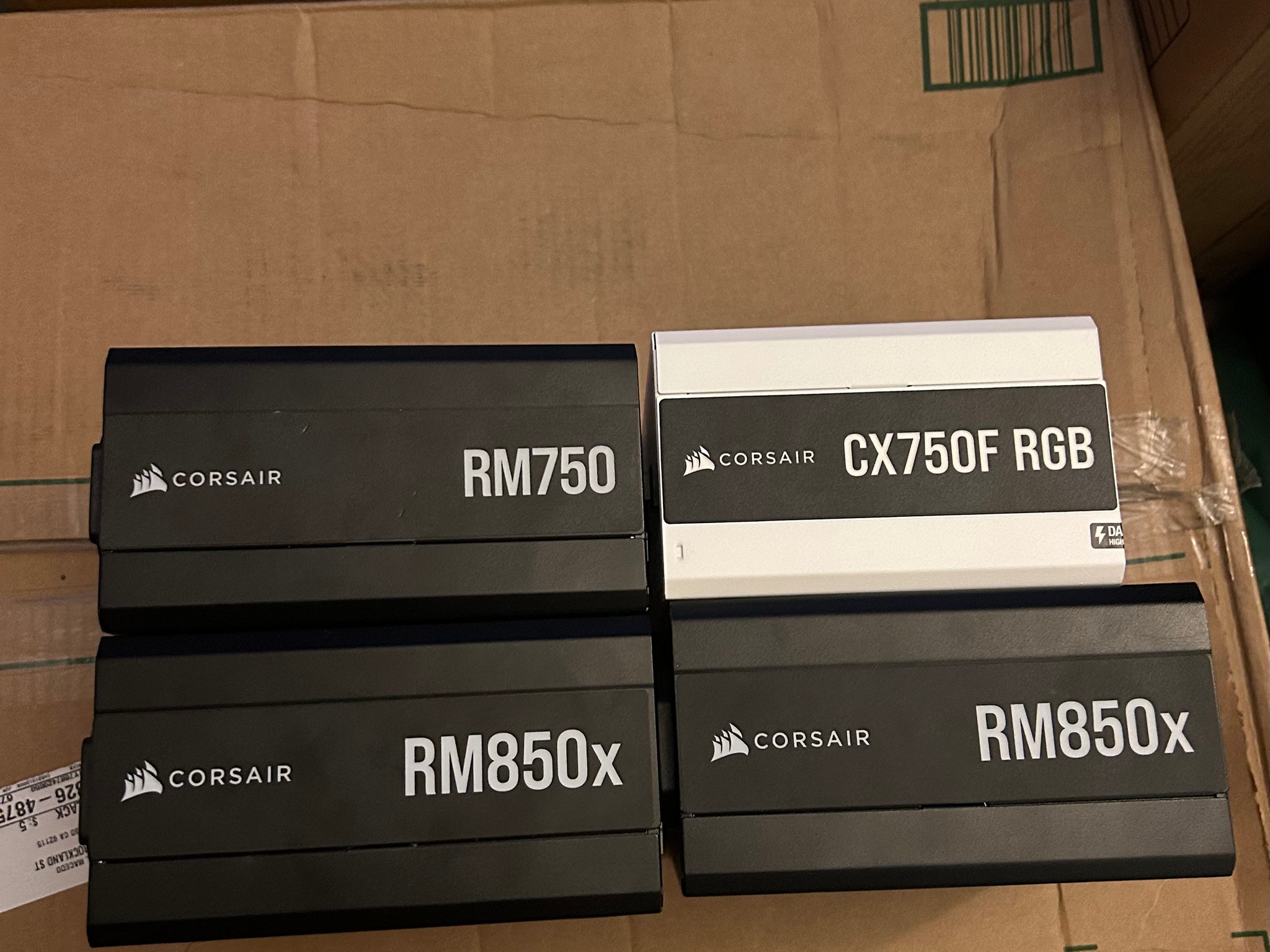 (4) Corsair Power Supplies | (2) RM850X, (1) RM750, (1) CX750F RGB