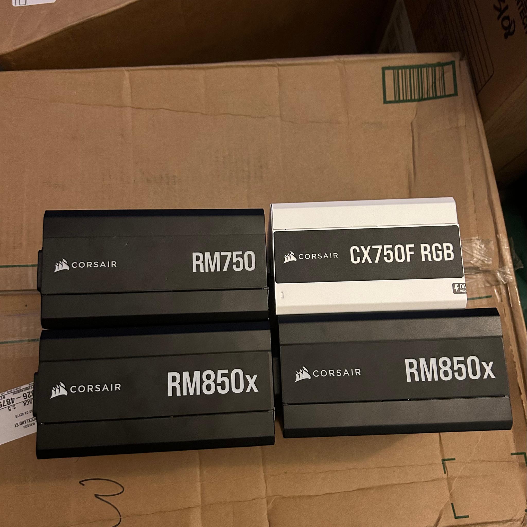 (4) Corsair Power Supplies | (2) RM850X, (1) RM750, (1) CX750F RGB