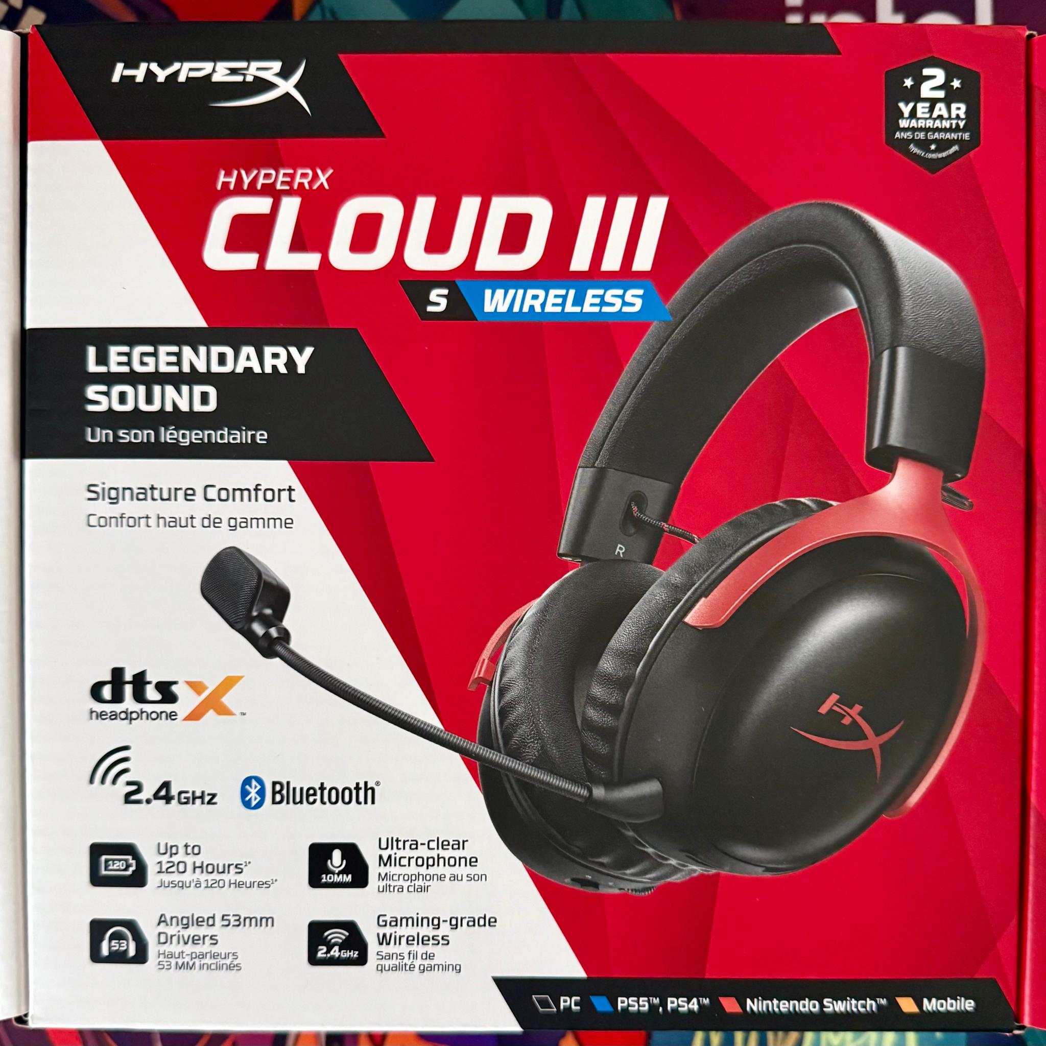 HyperX Cloud III S Wireless Gaming Headset | PC, PS5, PS4, Nintendo Switch, Mac, Mobile | Black-Red