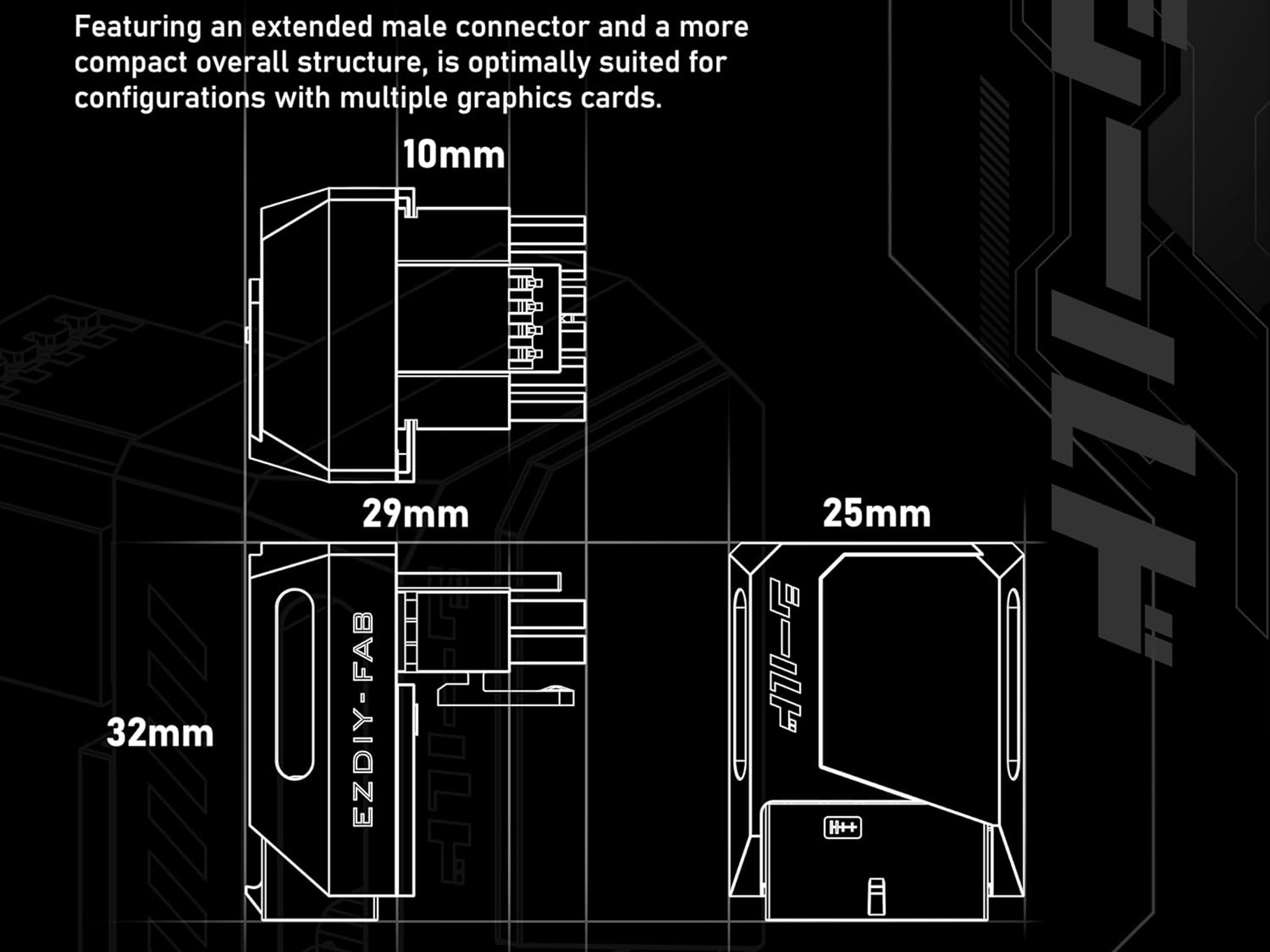 EZDIY-FAB PCIe 5.1 12V-2x6 GPU Adapter 600W 16 Pin 12VHPWR RVS RTX 5080 5070 Ti 4090