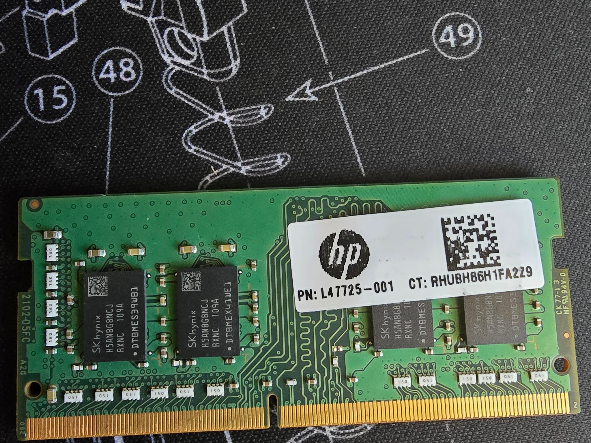 HMA81GS6CJR8N-XN - SK Hynix 1 x 8GB DDR4-3200 SODIMM PC4-25600S Single Rank x8 Module 1Rx8