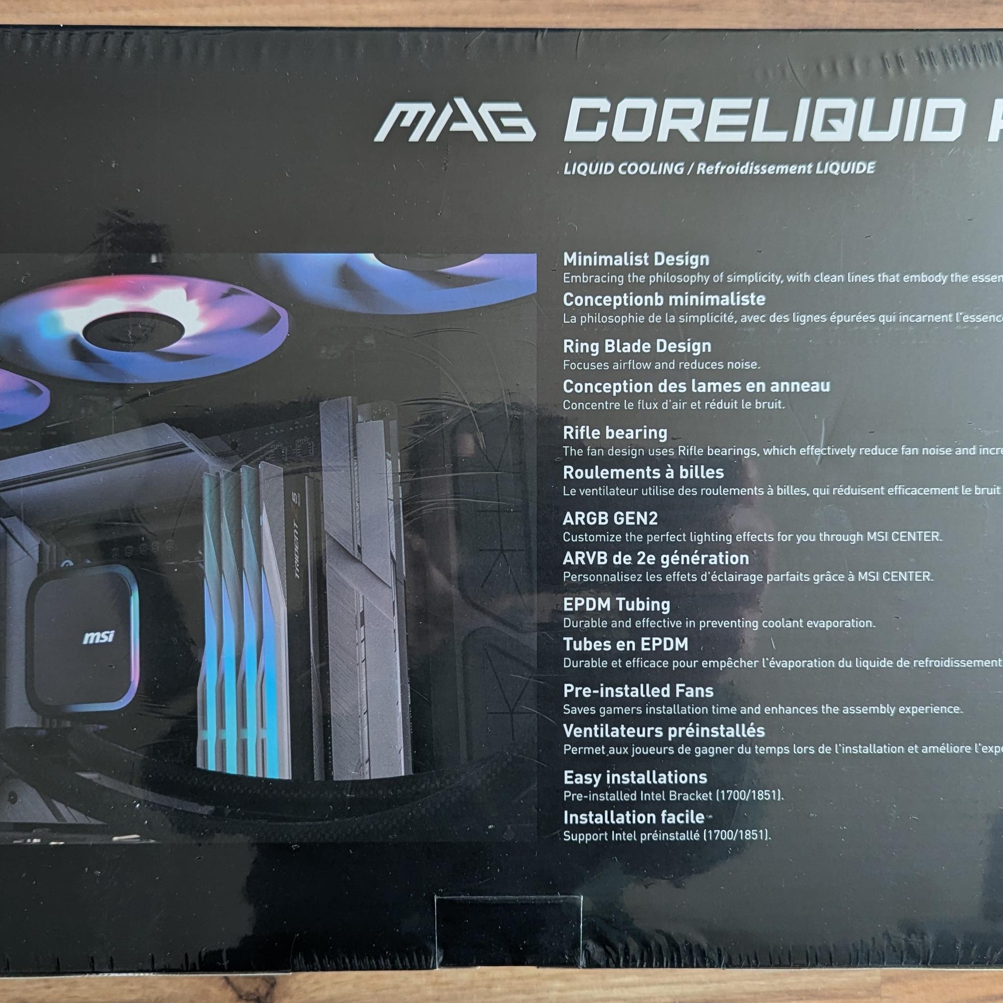 MSI MAG Coreliquid A13 360mm Black ARGB AIO Cooler LGA 1700/1851/AM5/AM4 Sockets Brand New Sealed