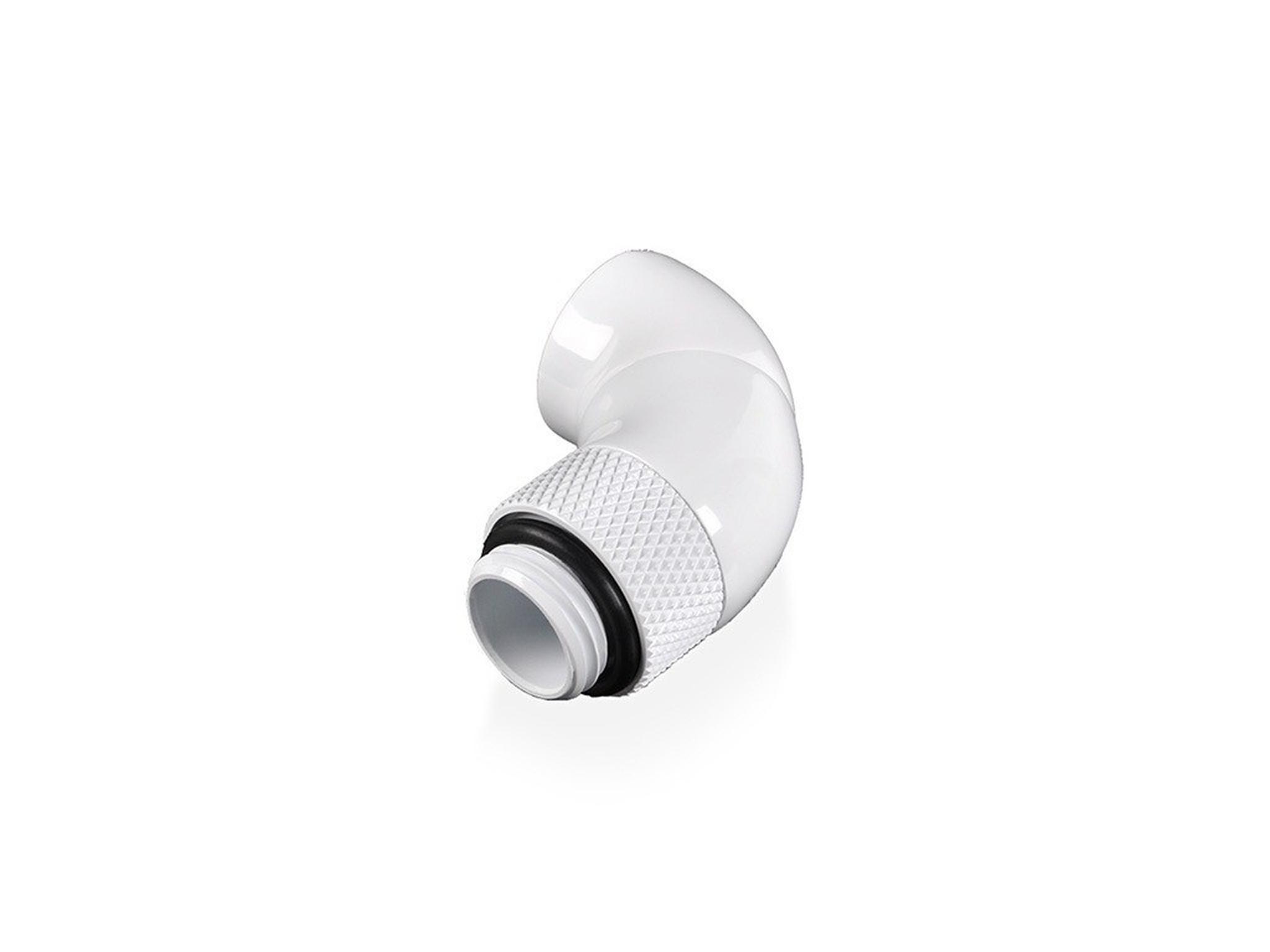 4x Bitspower G1/4 White Dual Rotary 90 Degree IG1/4 Extender Fitting - New