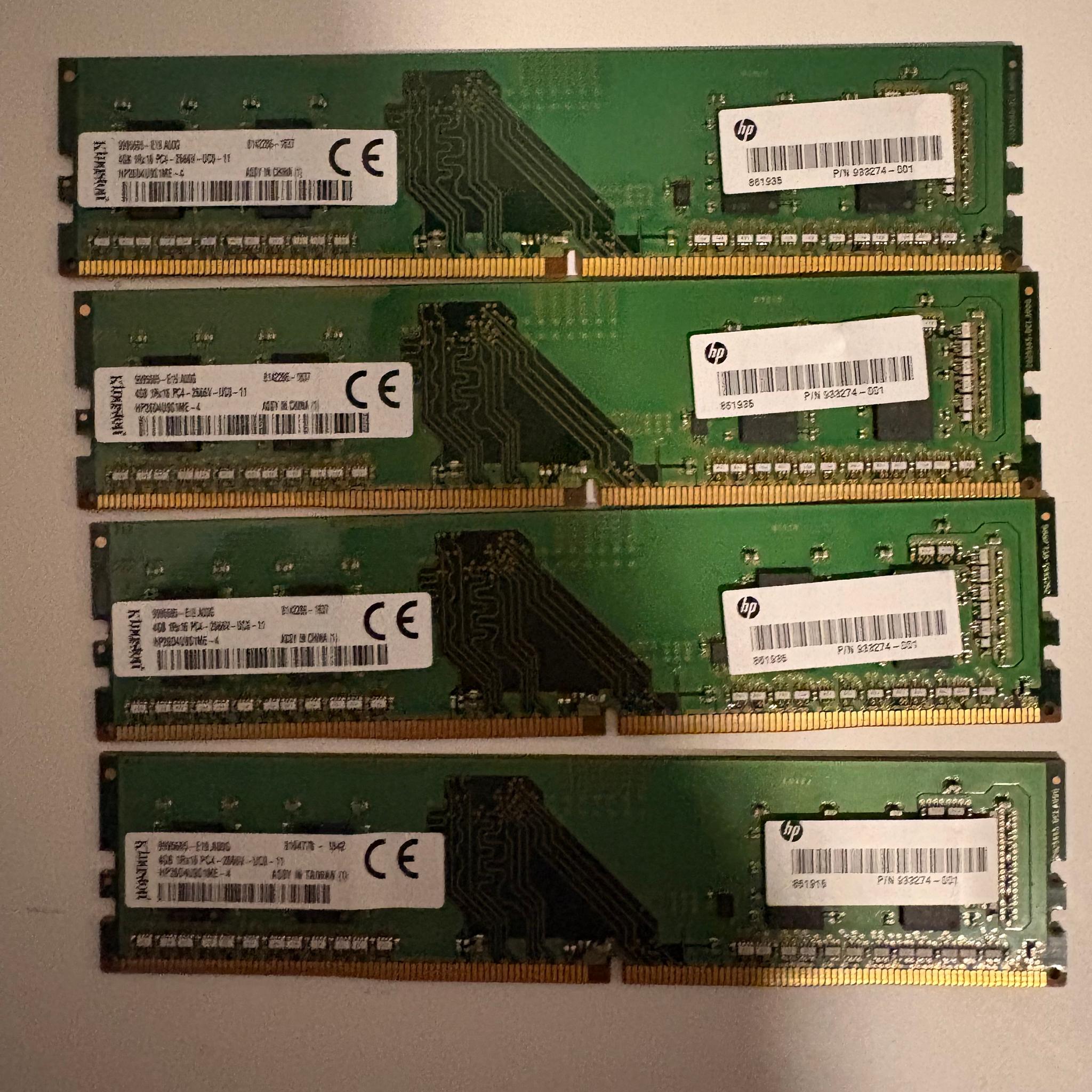 Kingston 4x4GB DDR4 Memory 2666 Mhz