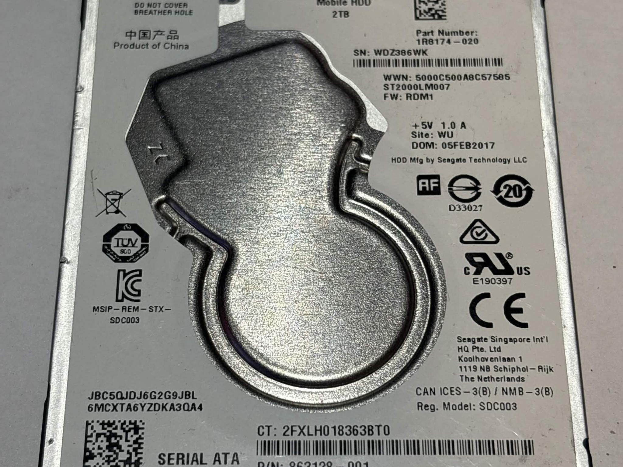 Seagate Mobile HDD 2TB SATA Hard Drive | Tested & Functional