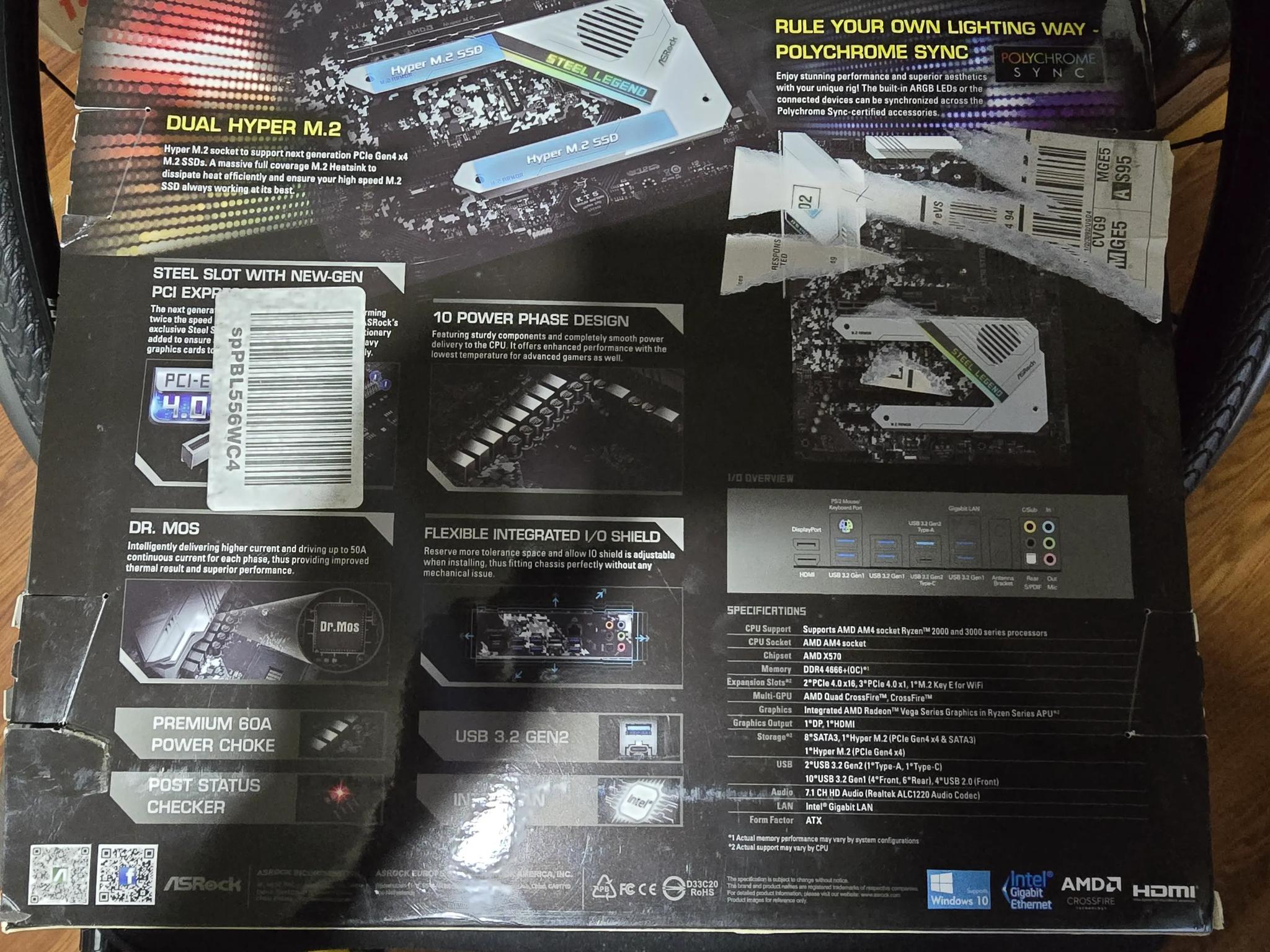 X570 Asrock Steel Legend AM4 motherboard