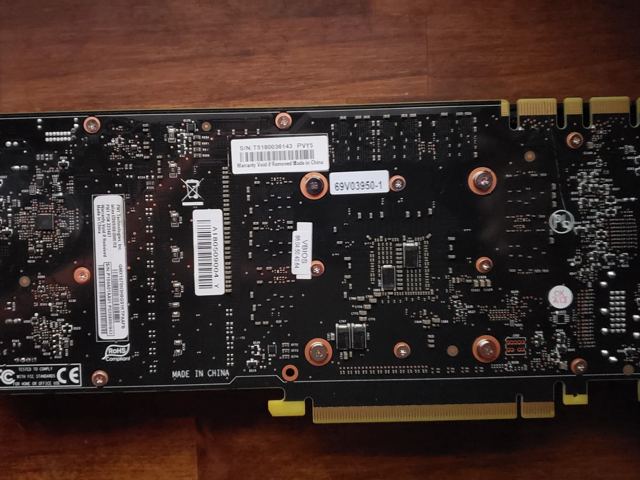 PNY GTX 1070 graphics card with 8gb memory