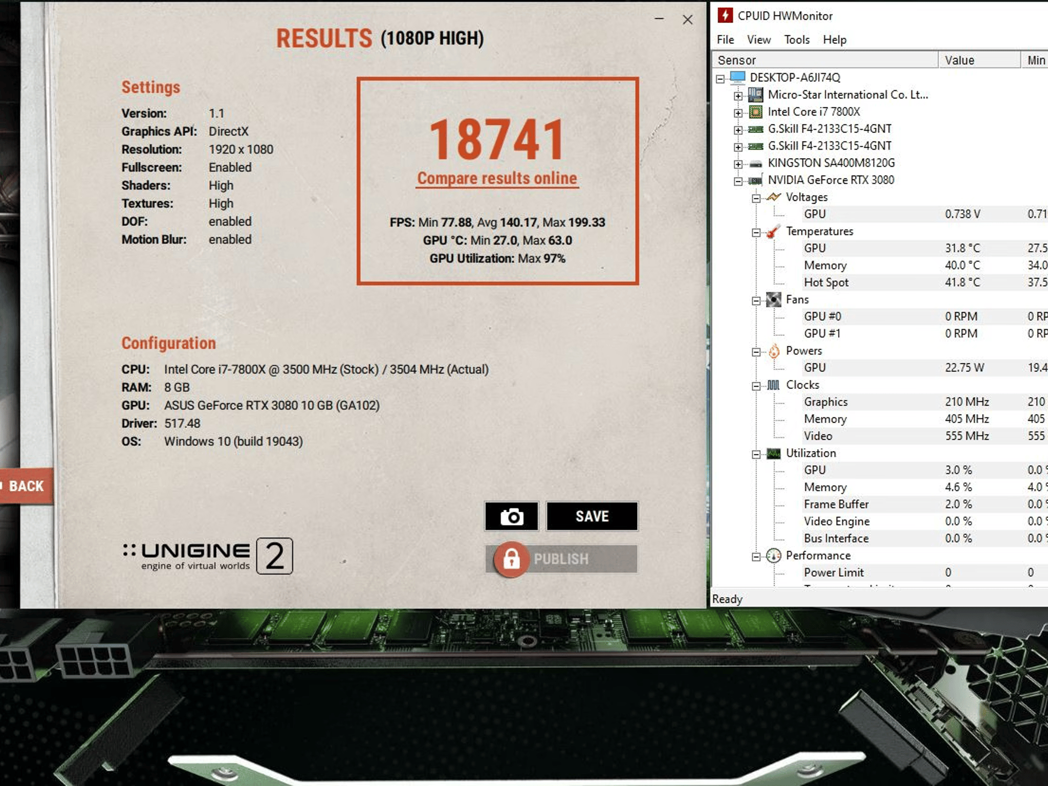 Asus TUF Gaming GeForce RTX 3080 10GB GDDR6X PCIe 4.0 x16 Desktop GPU TUF-RTX3080-10G-GAMING-PD