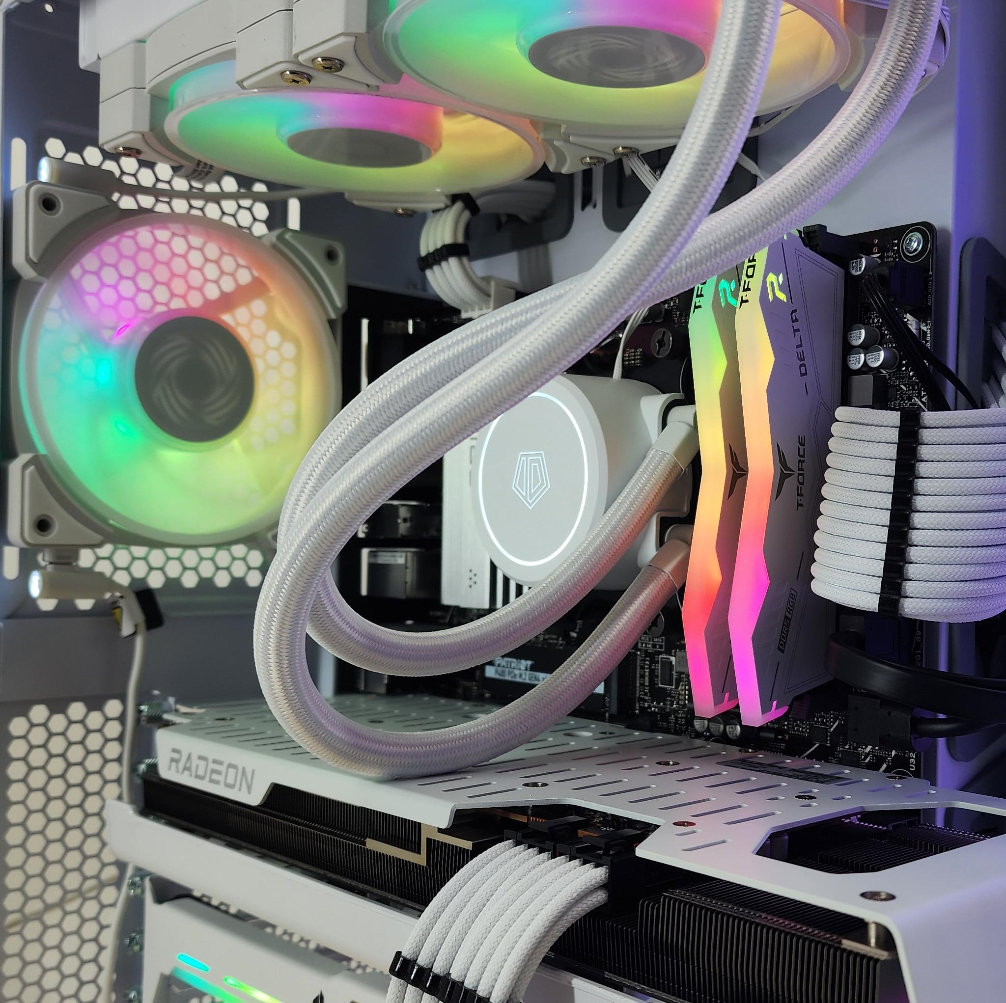 Gaming PC Ryzen 7 7700 16GB RAM 1TB SSD RX 7800 XT 16GB Windows 11 PINK Computer