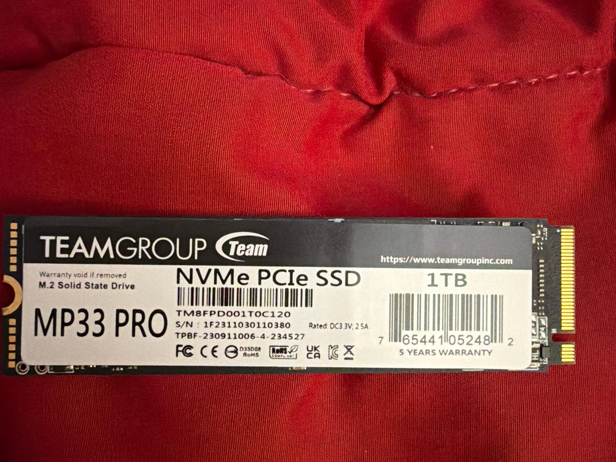 1TB TeamGroup MP33 Pro SSD