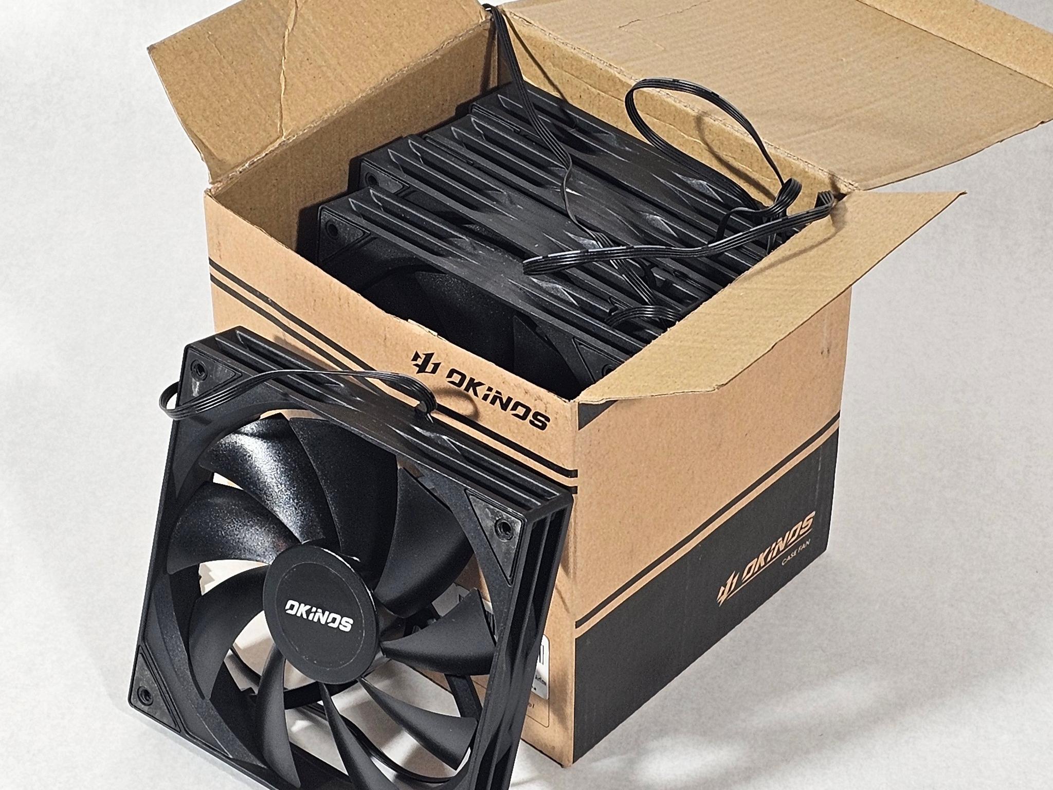 Box of (5) 140mm Okinos PC Fans Lot