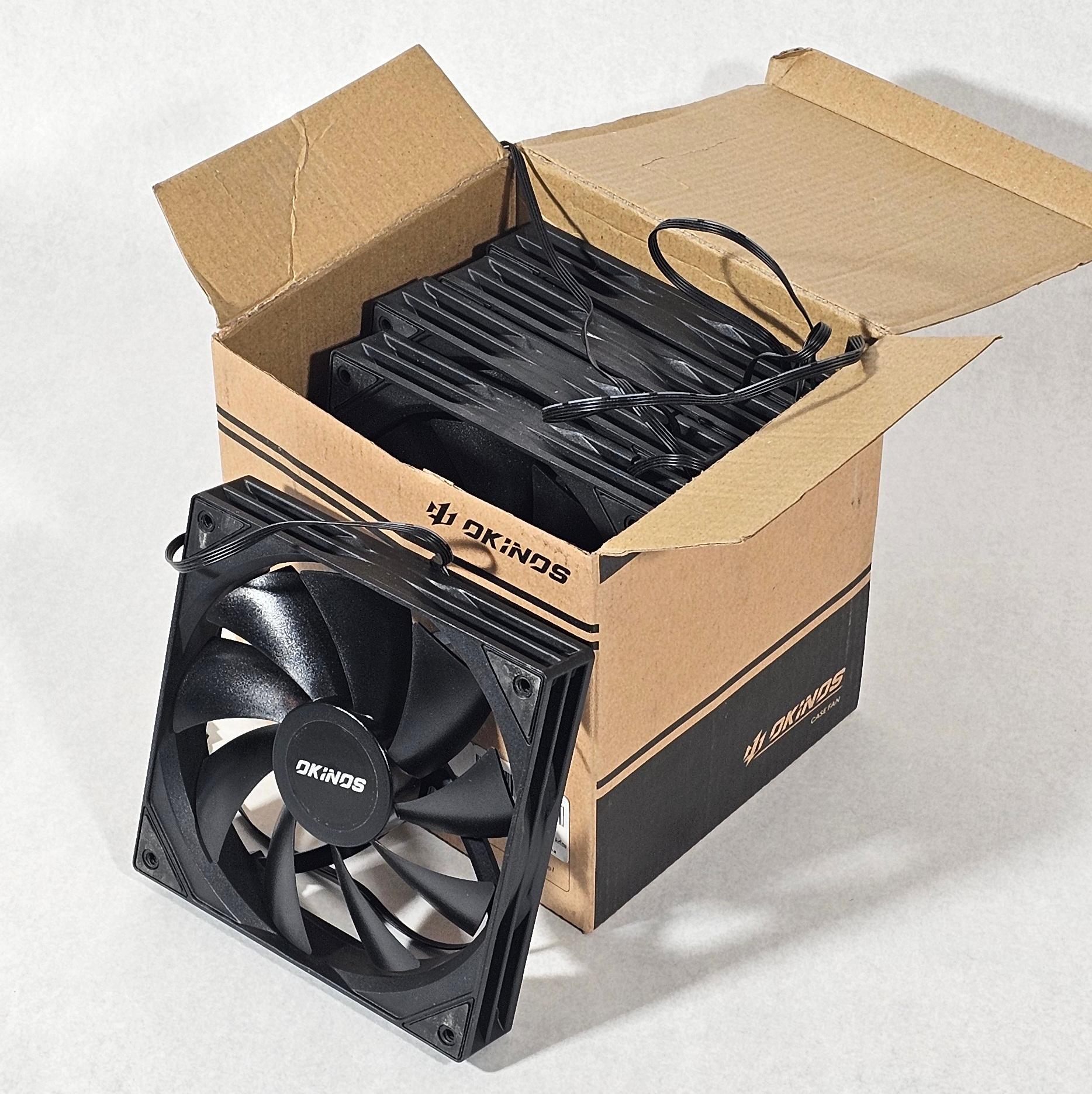 Box of (5) 140mm Okinos PC Fans Lot