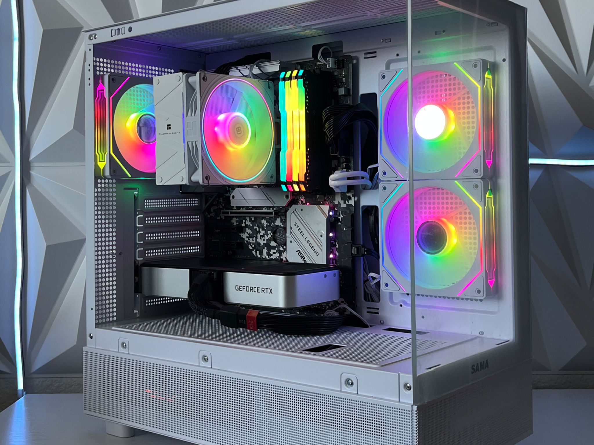 RTX 3060 Ti 8GB, Ryzen 5 5600X, 32GB RAM | White RGB Gaming Computer/PC