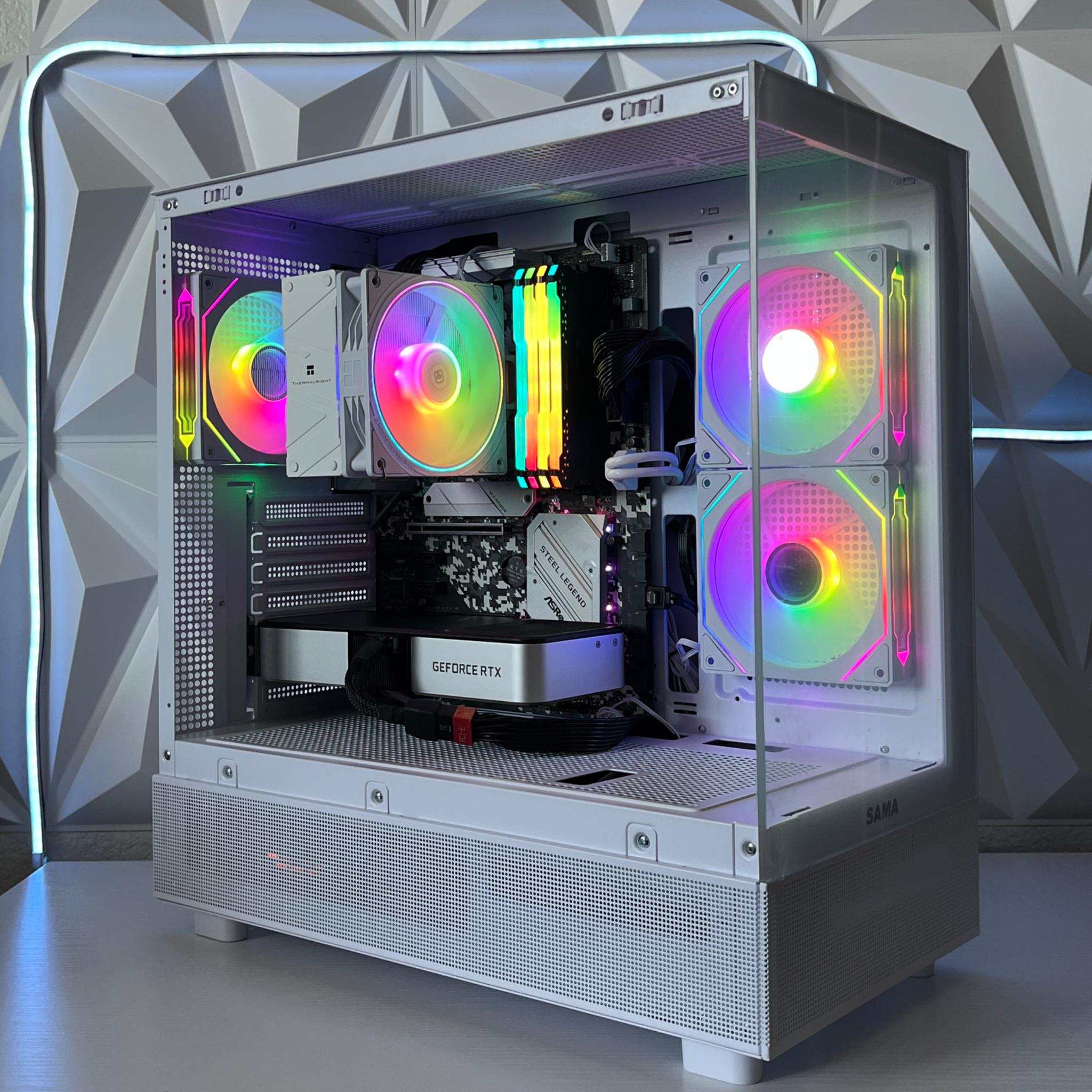 RTX 3060 Ti 8GB, Ryzen 5 5600X, 32GB RAM | White RGB Gaming Computer/PC