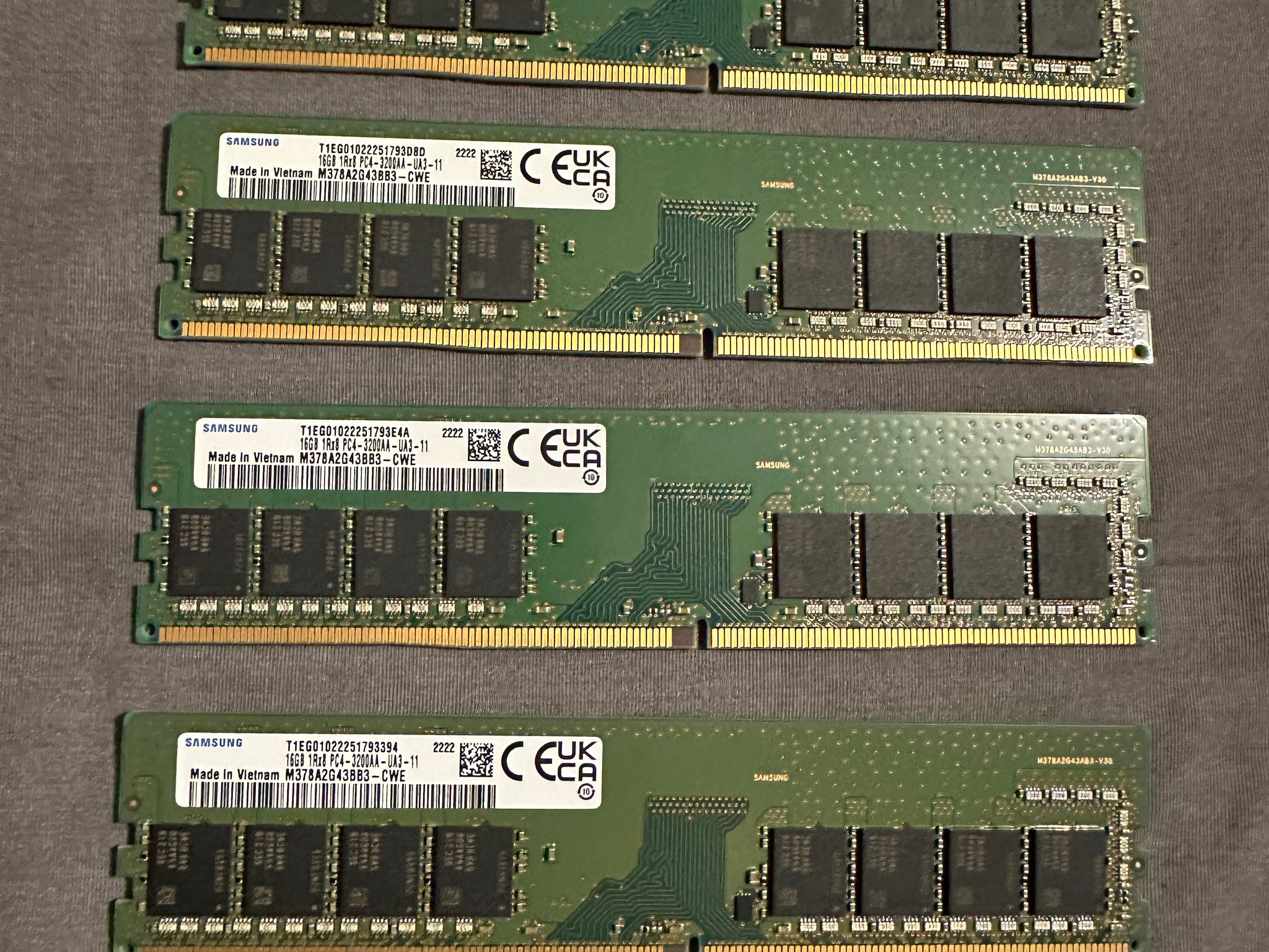 Samsung DDR4 3200mhz 4x16gb sticks