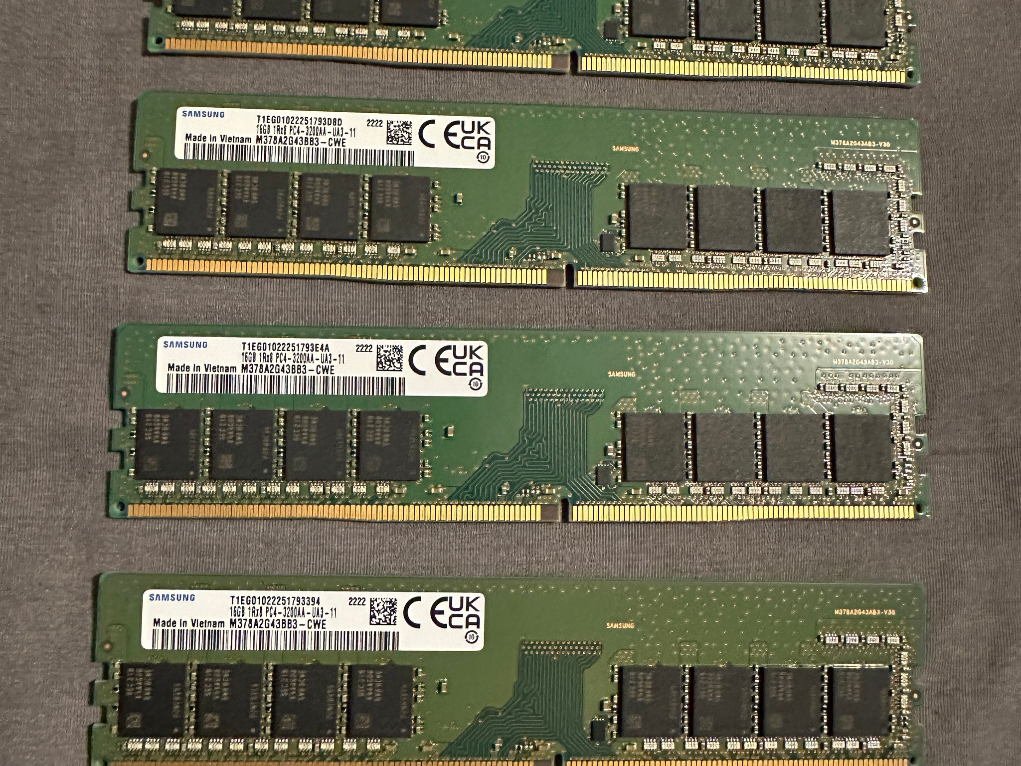 Samsung DDR4 3200mhz 4x16gb sticks