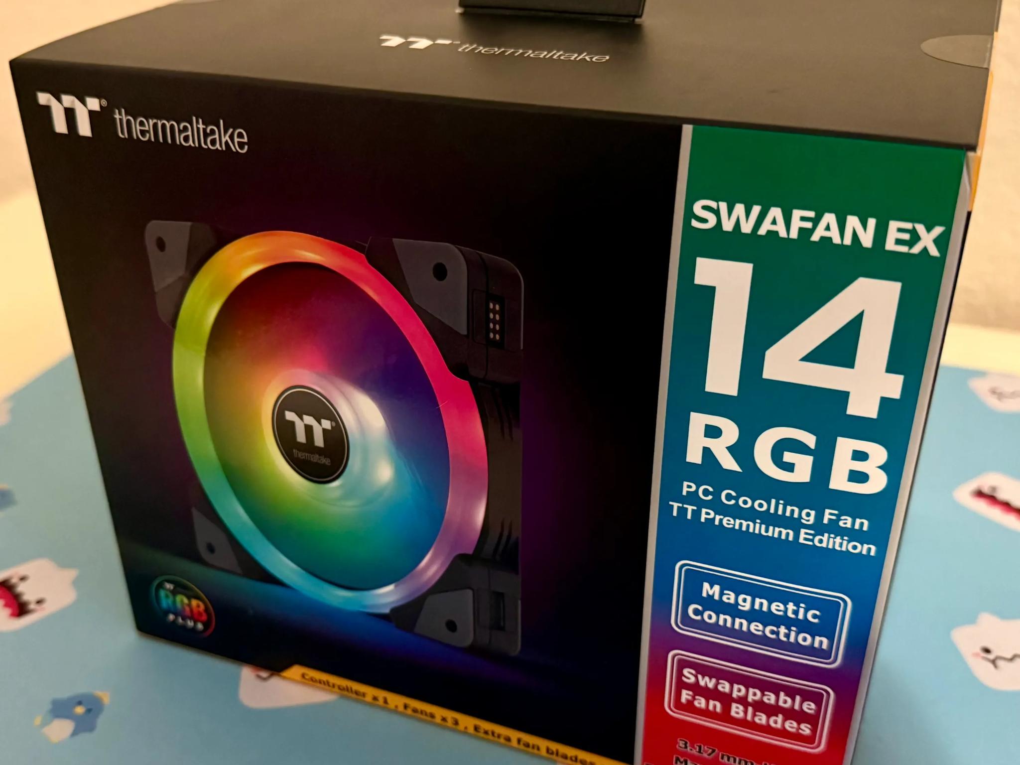 BNIB SWAFAN EX 14 RGB PC Cooling Thermaltake Fan, 3 Fans