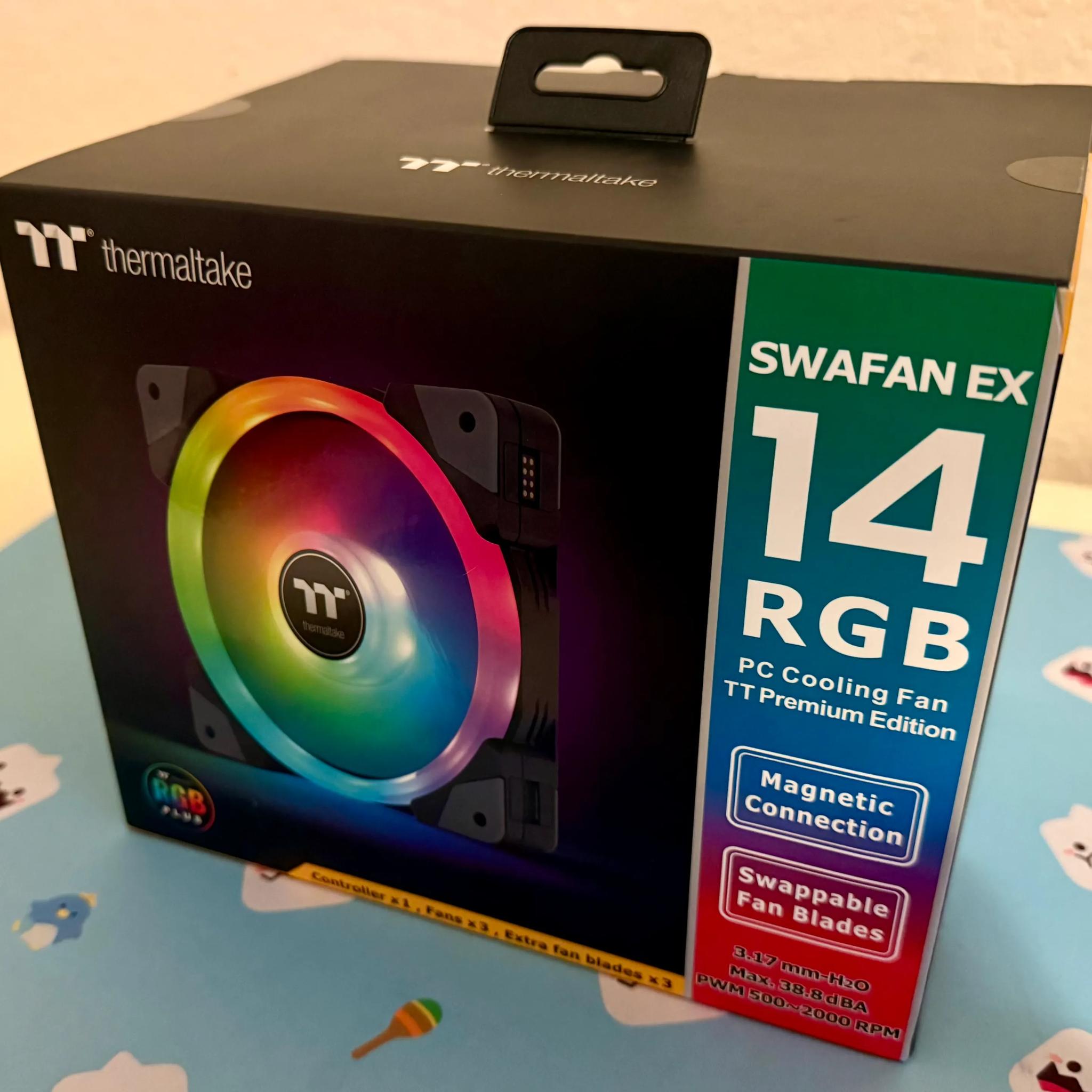 BNIB SWAFAN EX 14 RGB PC Cooling Thermaltake Fan, 3 Fans
