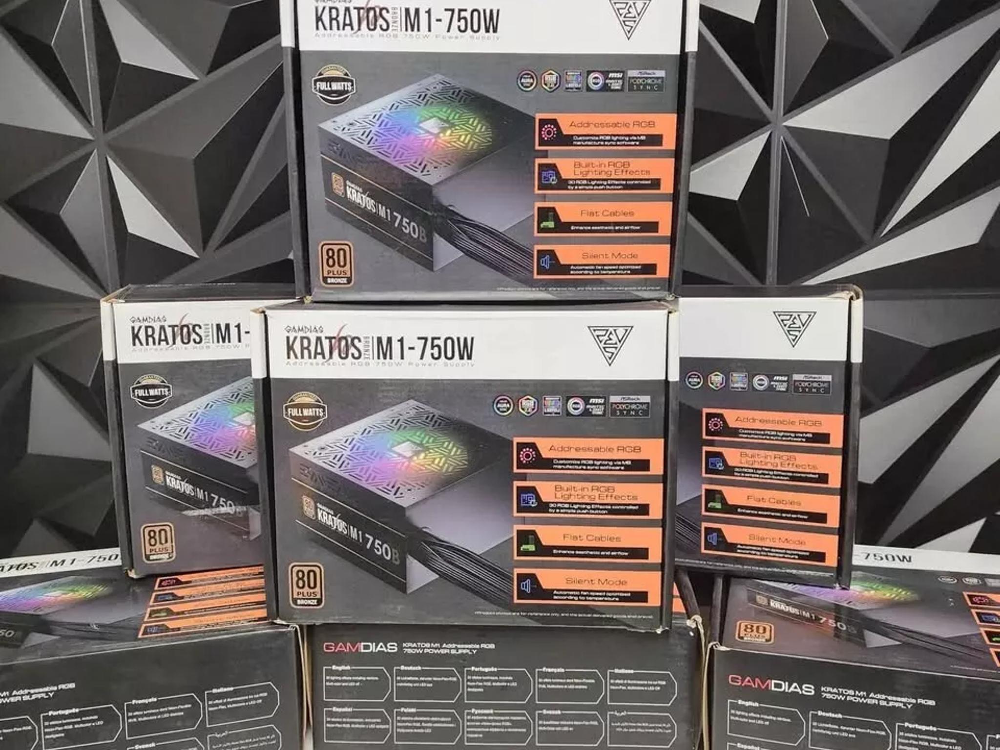 GAMDIAS RGB Gaming Power Supply 750W 80 Plus Bronze Kratos M1-750B