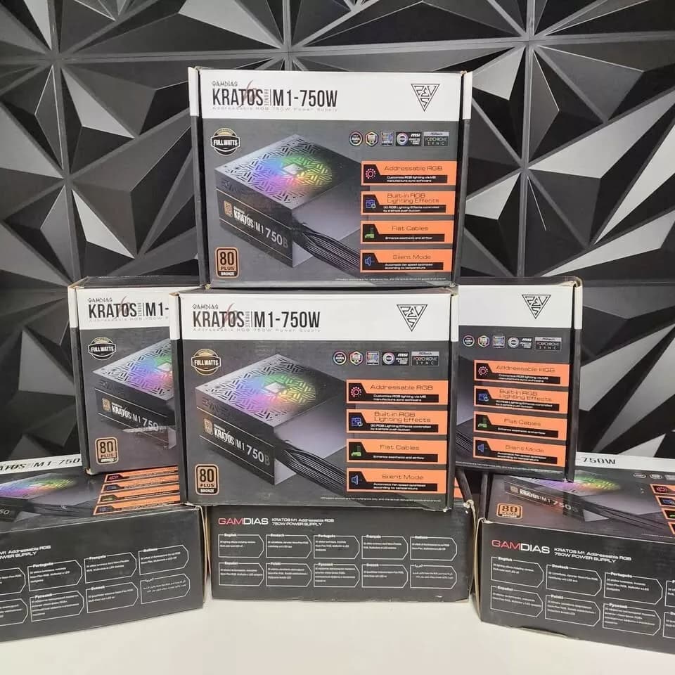 GAMDIAS RGB Gaming Power Supply 750W 80 Plus Bronze Kratos M1-750B