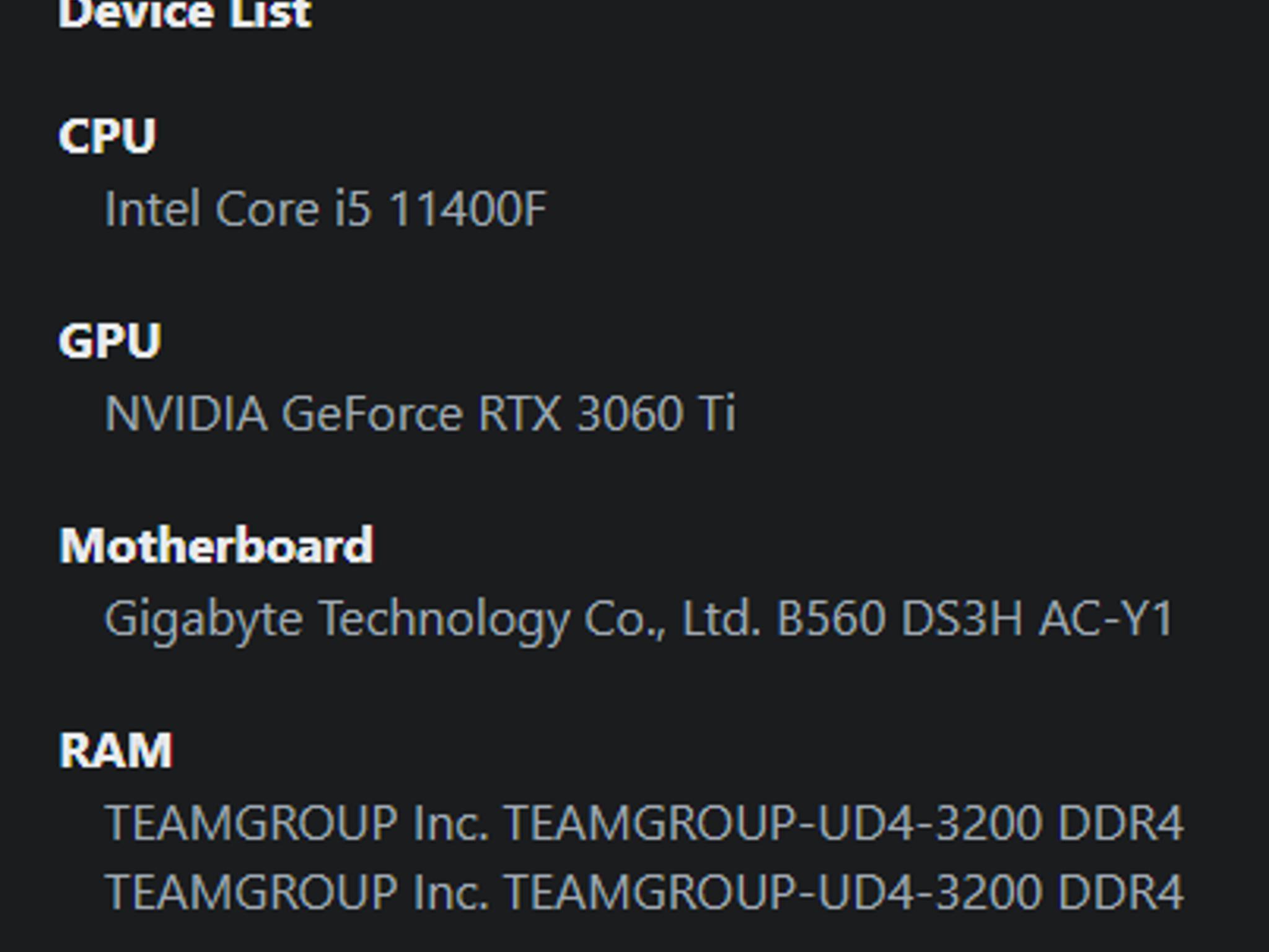 Budget 3060 ti / 11400f PC Build