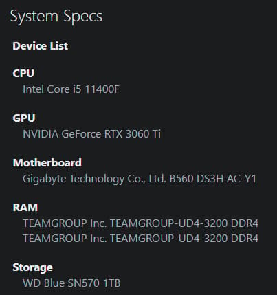 Budget 3060 ti / 11400f PC Build