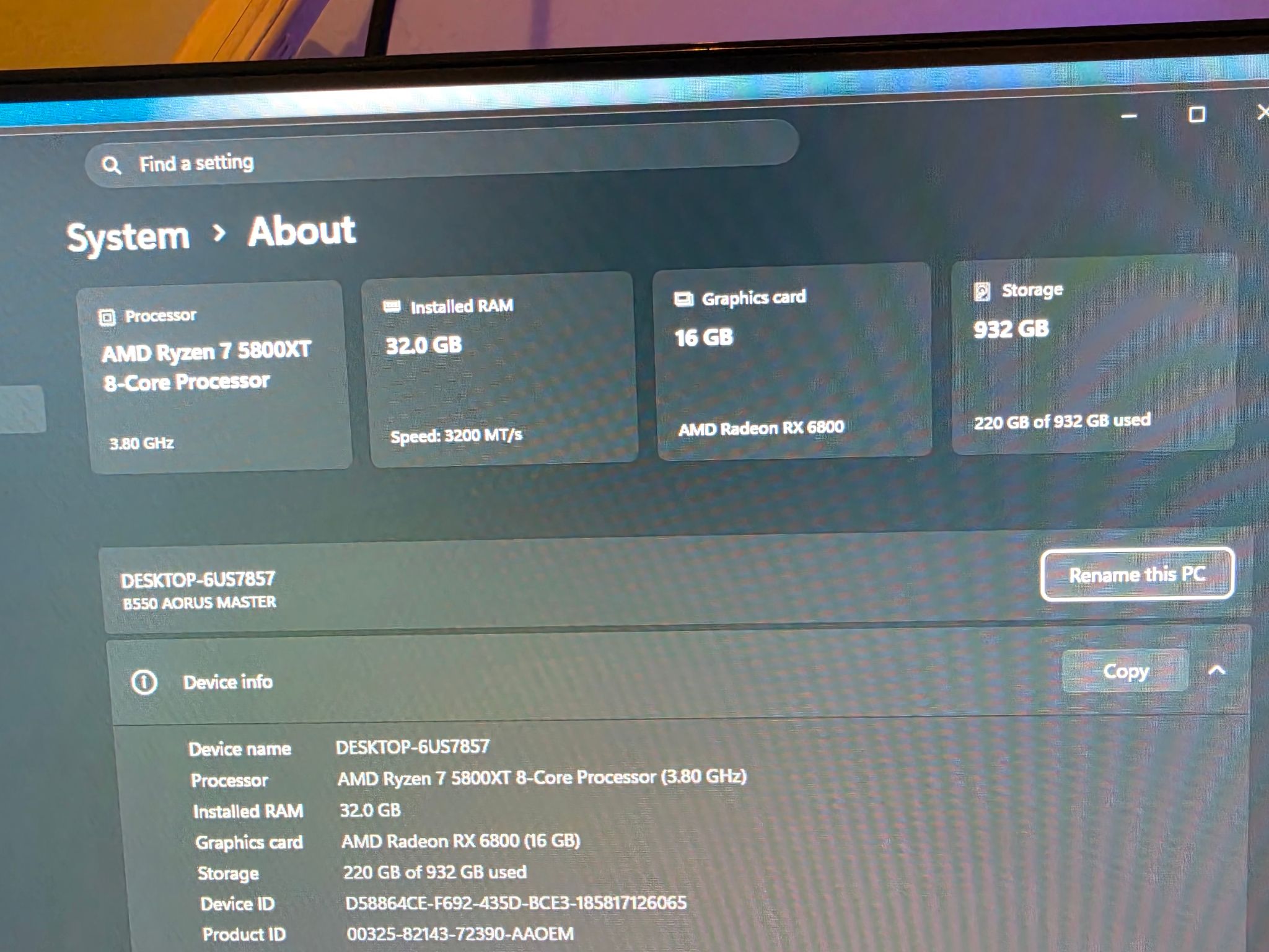 Ryzen 7 5800XT| RX 6800| 32GB DDR4 Gaming Pc