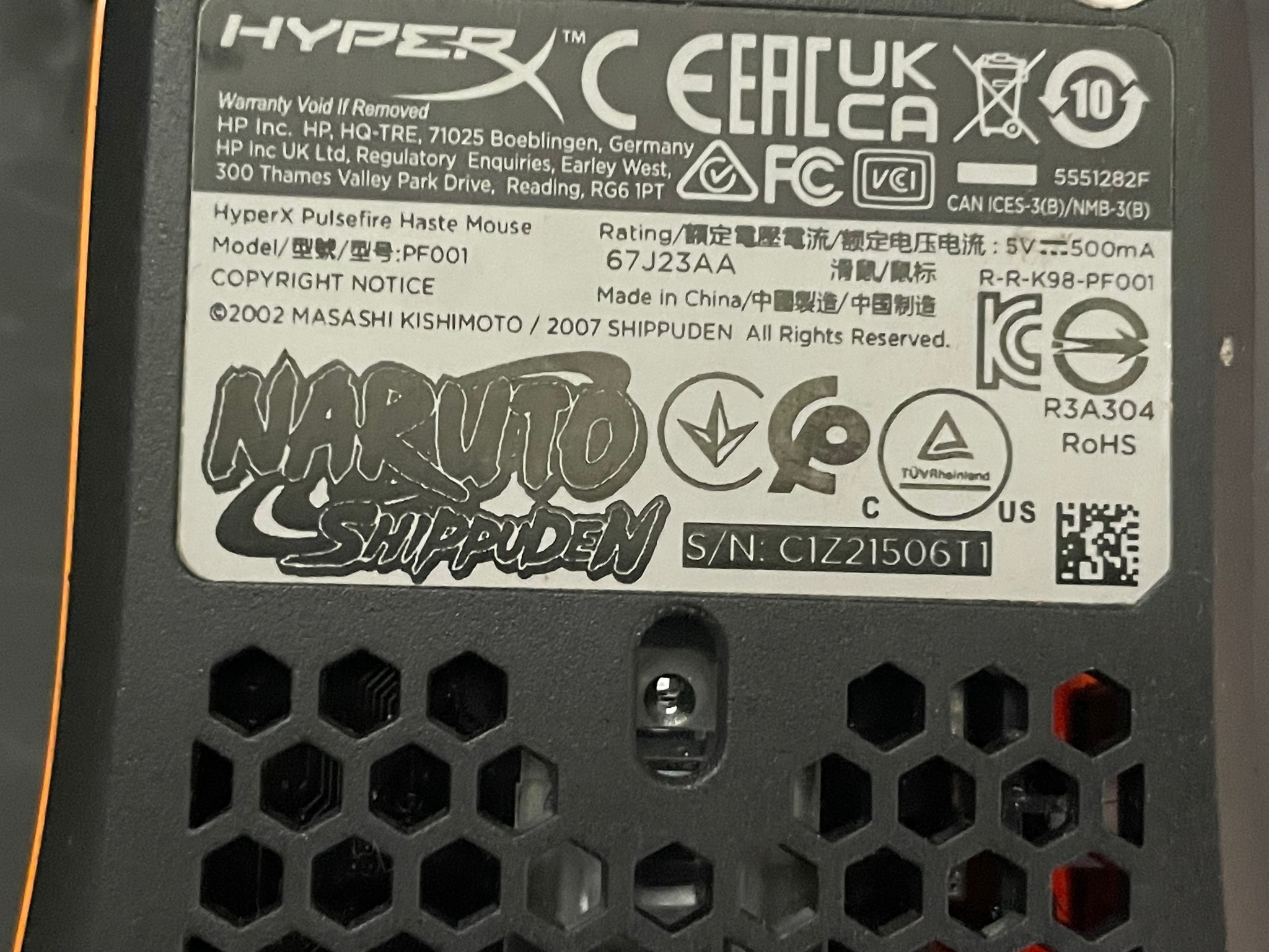 HyperX Pulsefire Haste Naruto Shippuden Gaming Mouse, Lightweight | Free Shipping