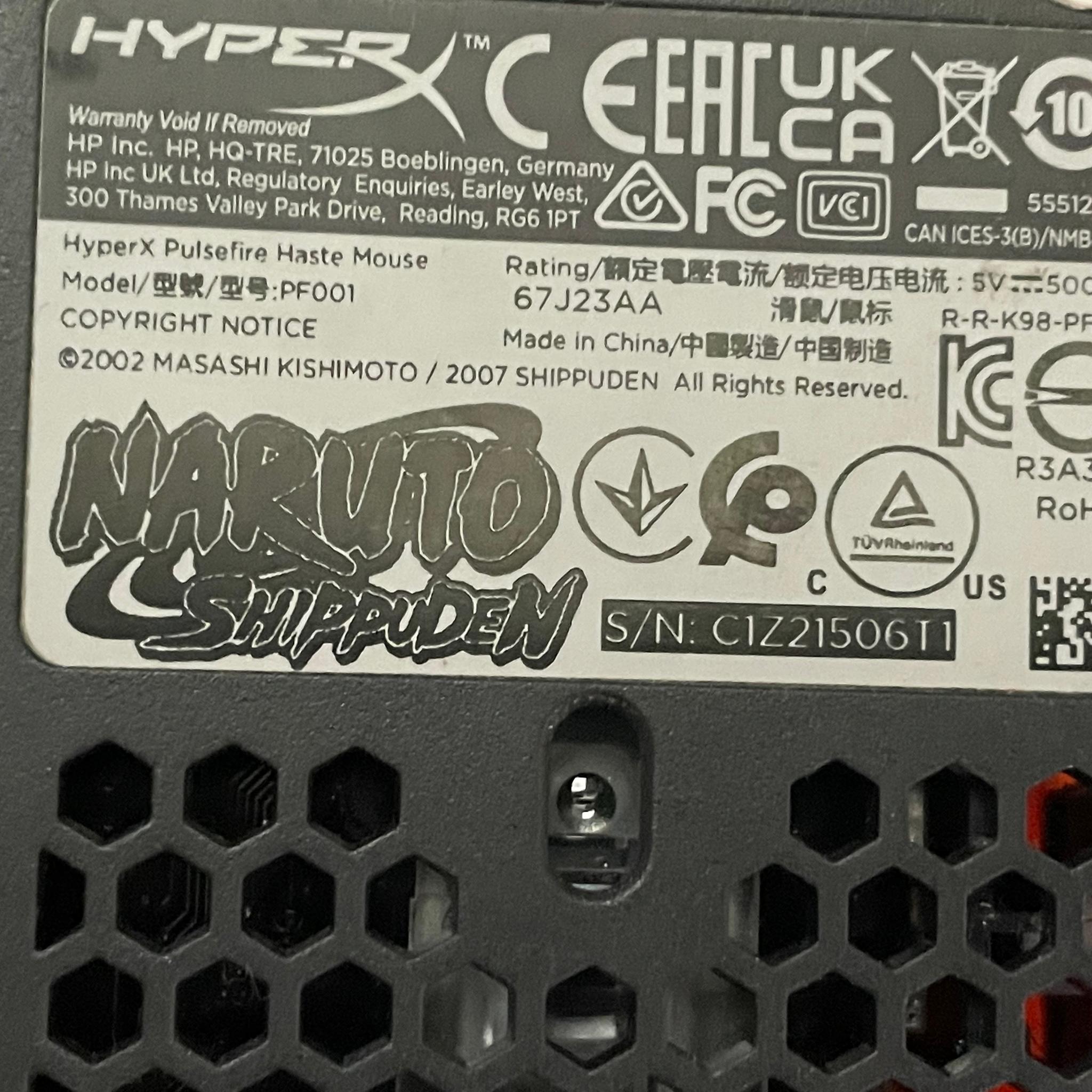 HyperX Pulsefire Haste Naruto Shippuden Gaming Mouse, Lightweight | Free Shipping