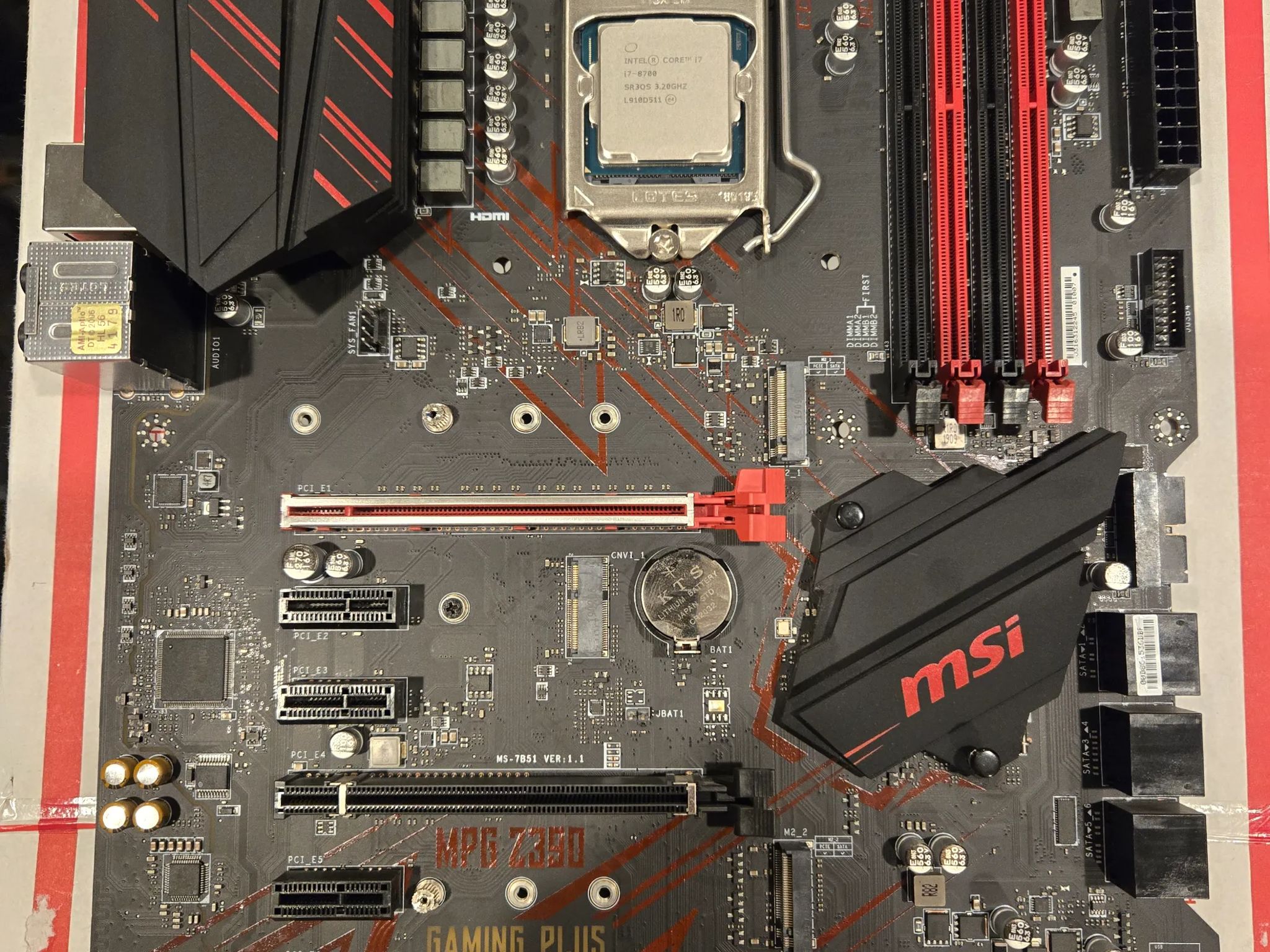 4 Item Bundle - Intel i7 - MSI MPG Z390 Gaming Plus - Intel CPU Cooler - Asus WIFI Card - All Tested