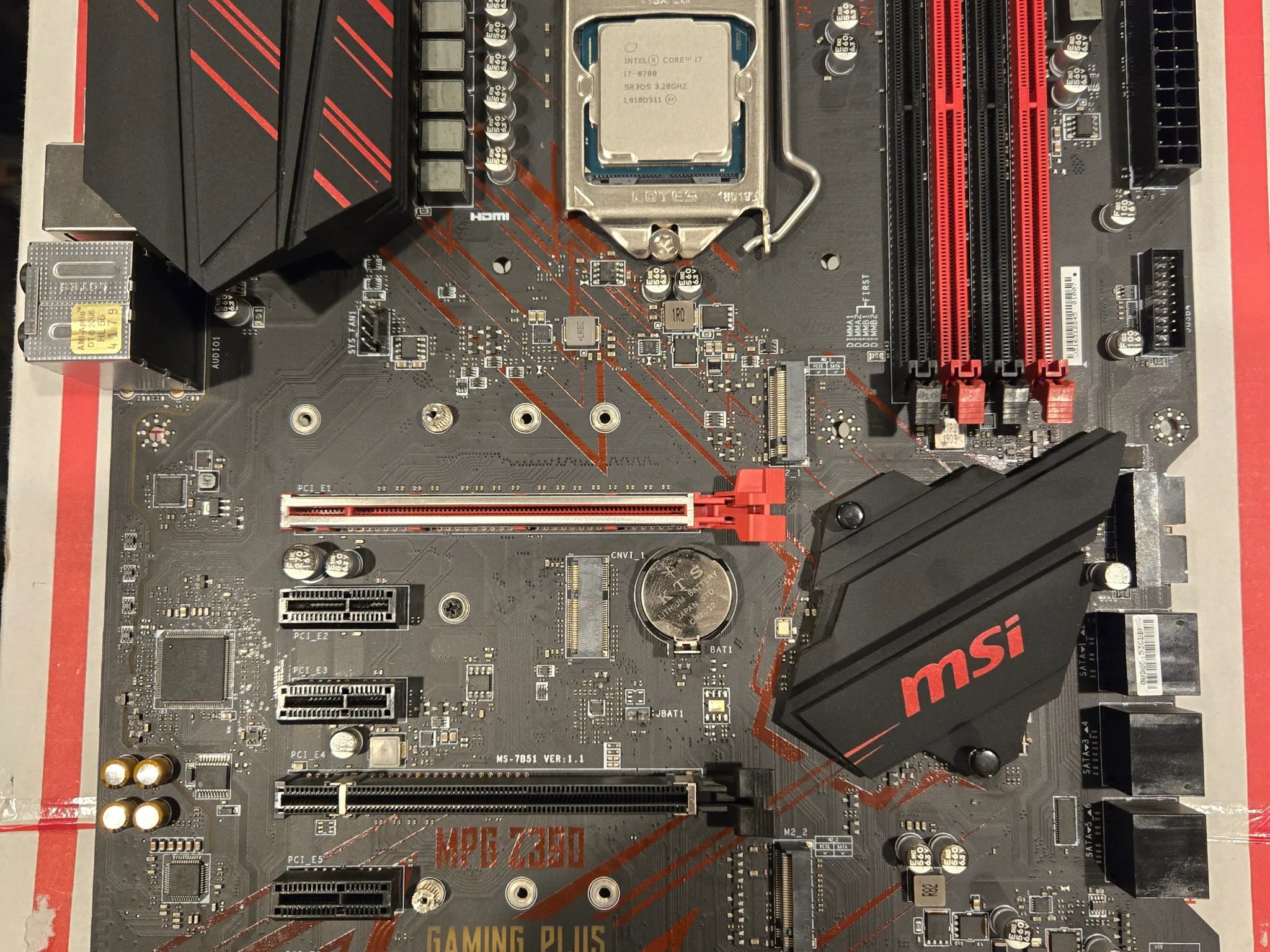 4 Item Bundle - Intel i7 - MSI MPG Z390 Gaming Plus - Intel CPU Cooler - Asus WIFI Card - All Tested