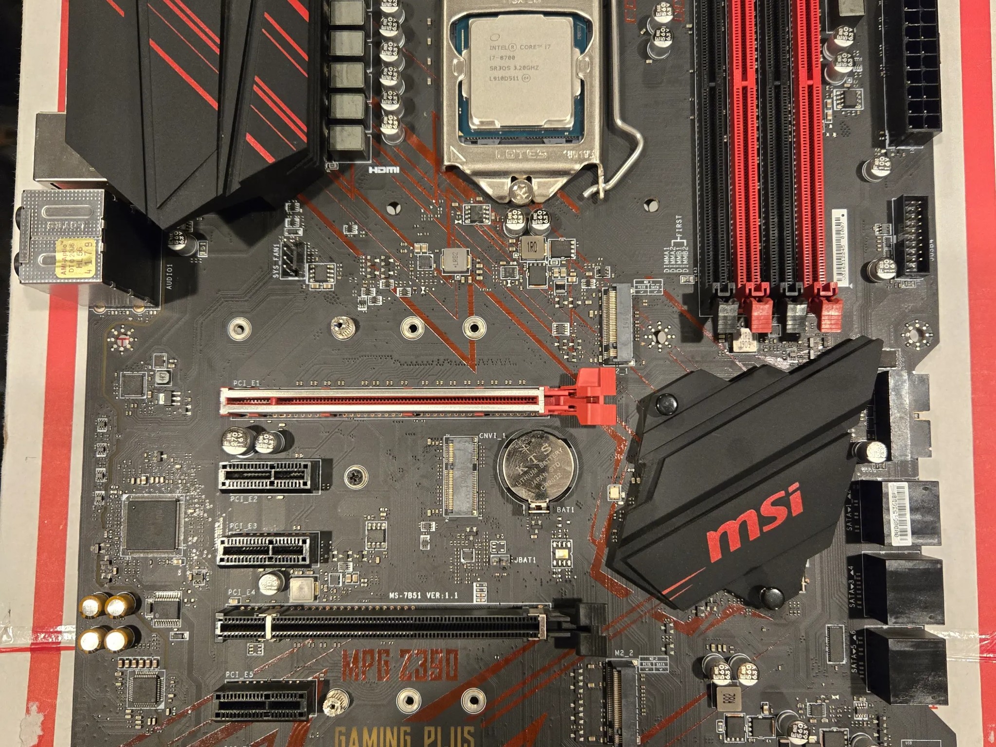 4 Item Bundle - Intel i7 - MSI MPG Z390 Gaming Plus - Intel CPU Cooler - Asus WIFI Card - All Tested