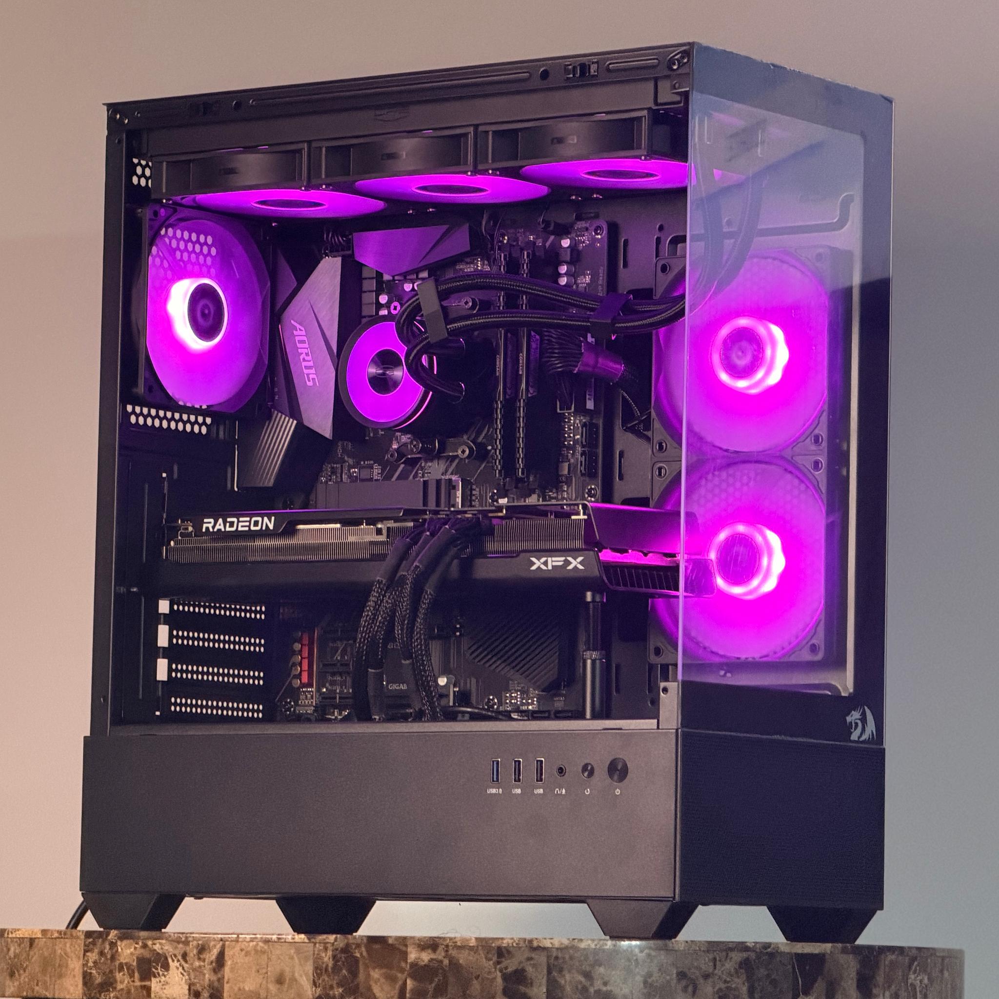 FREE SHIPPING 🖤🌈 Black RGB Gaming PC | RX 7900 GRE | AMD Ryzen 7 5800X | 1 TB NVME | 32 GB RAM