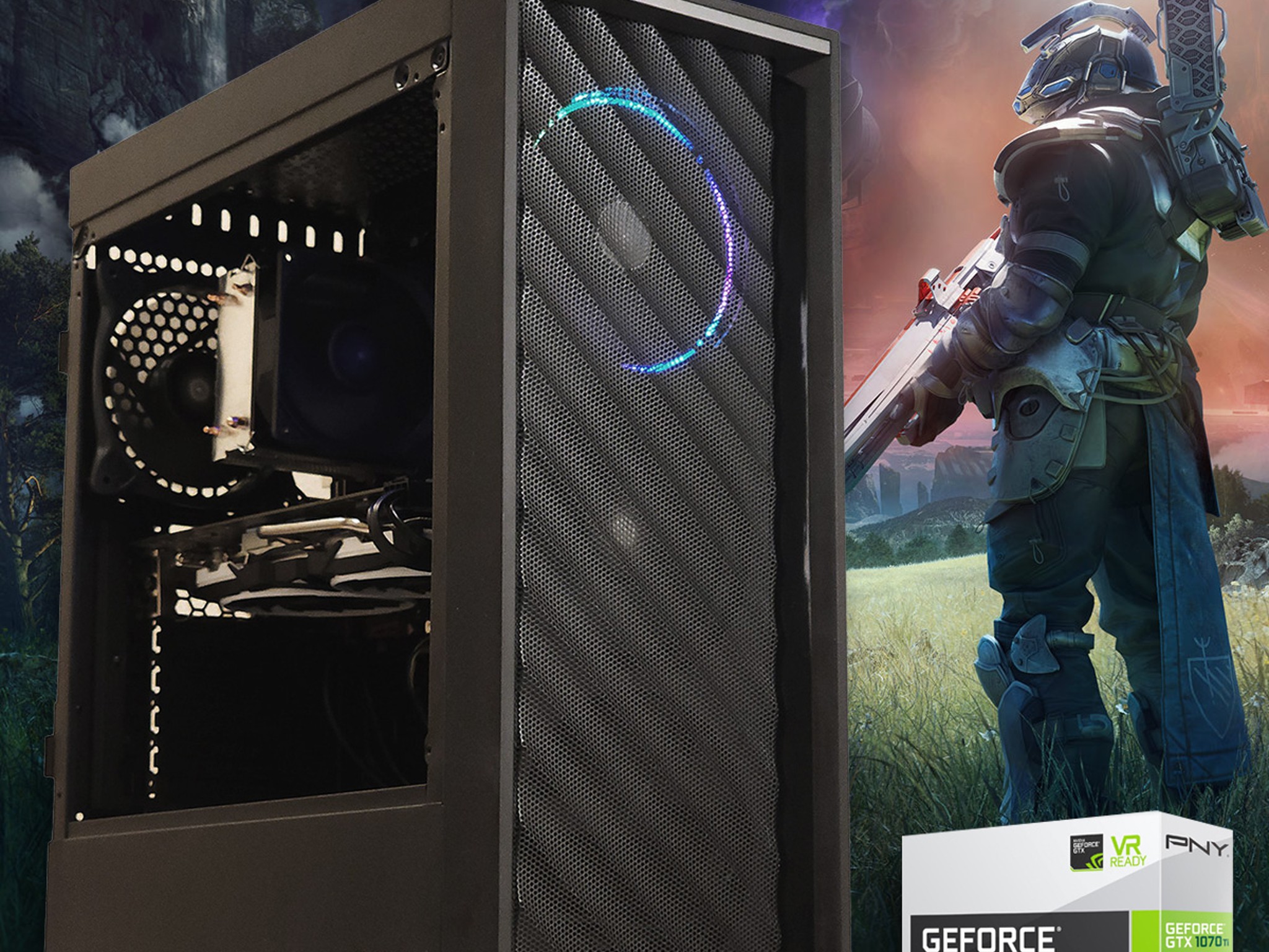 💎 Pure Performance Gaming PC - Intel 10-Core, GeForce GTX 1070Ti, 32GB RAM, 512GB M.2 SSD, WIFI