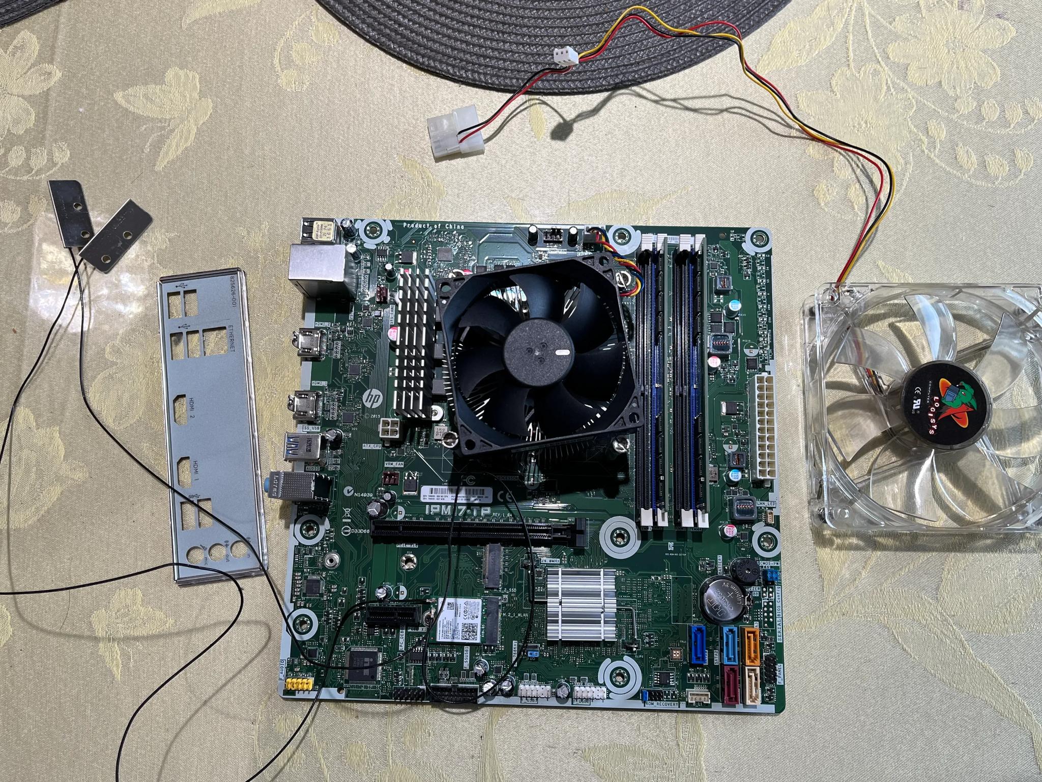 HP Thimphu Motherboard with i7-7700 CPU, 16GB DDR4 RAM, Wi-Fi & Red RGB Fan